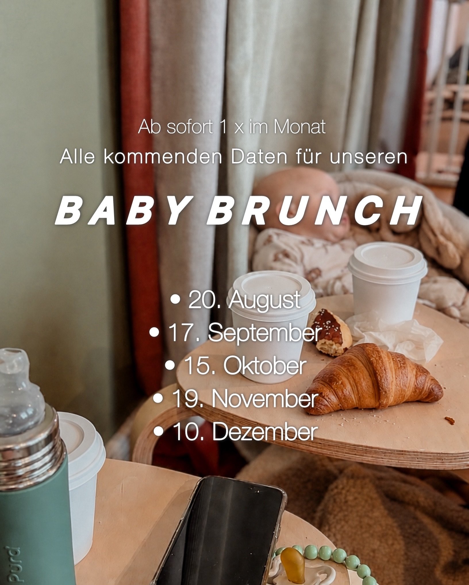 Ihr habt es euch gew&uuml;nscht, also machen wir es m&ouml;glich:

Ab sofort wird es unseren BABY BRUNCH 1 x im Monat geben. Die Mamas genie&szlig;en ein leckeres Fr&uuml;hst&uuml;ck aus der @bacibaci_tagesbar w&auml;hrend die Kleinen spielen k&ouml;