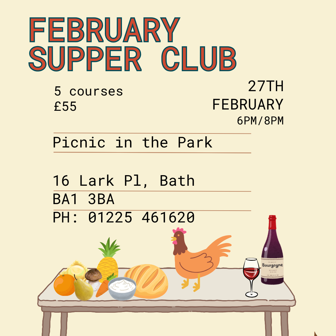 Picnic in the Park- Supper club 27/02 (To book, give them a call!)