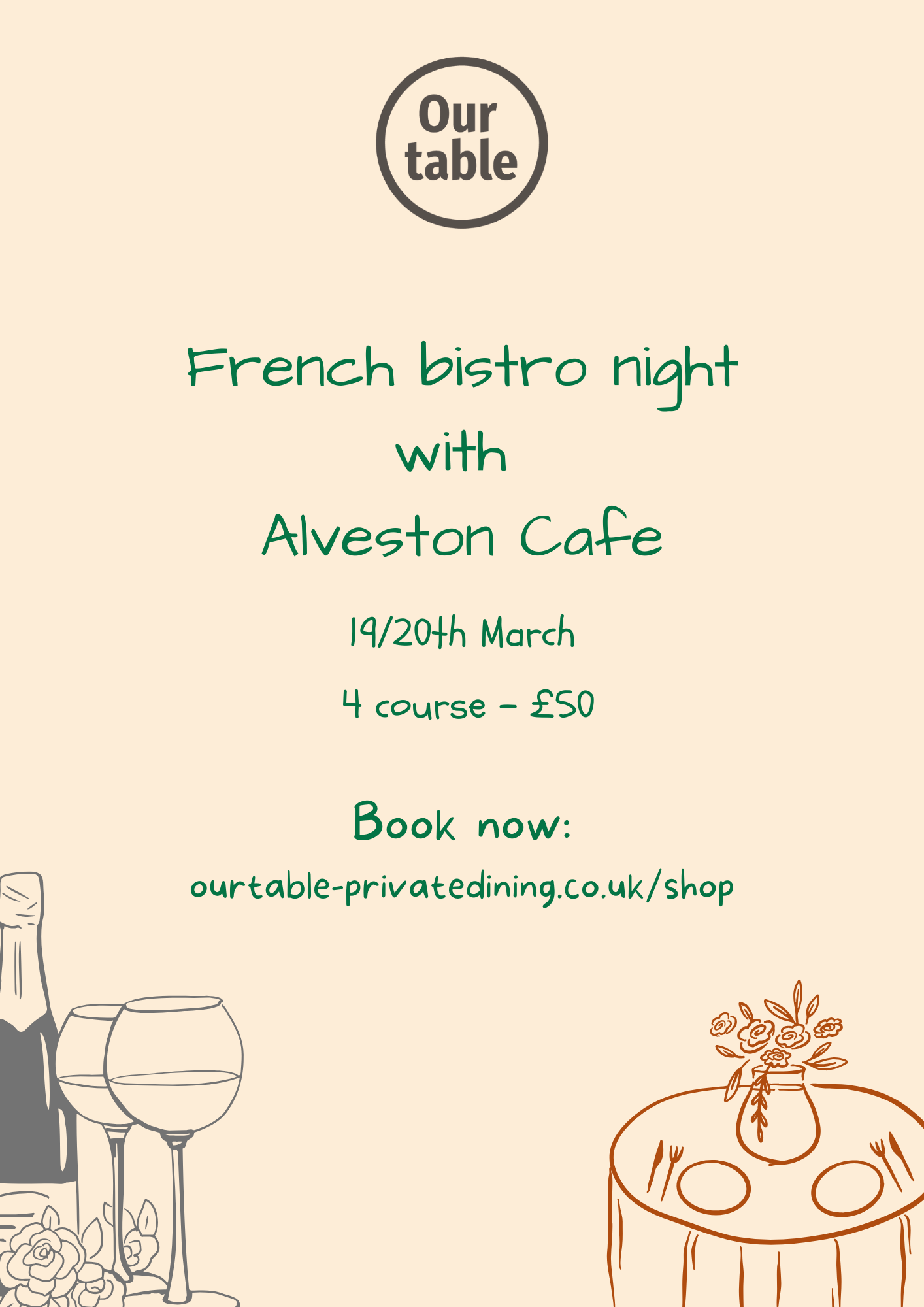 French bistrot night at the Square Bakehouse - Alveston - 19/20th of March