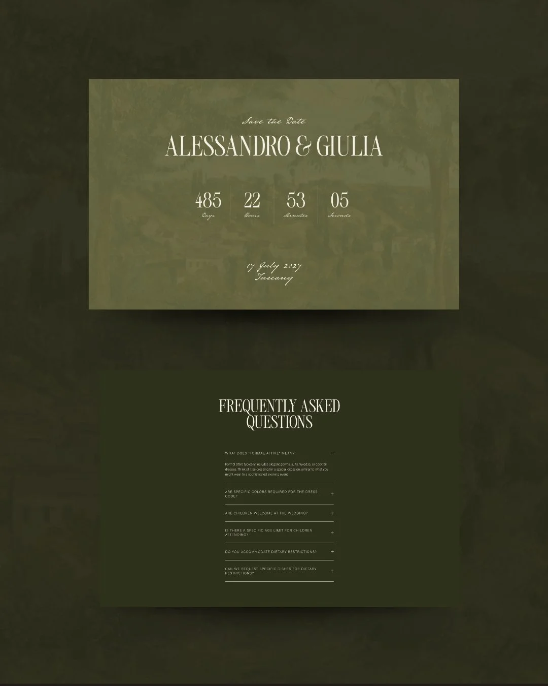 Destination wedding website design