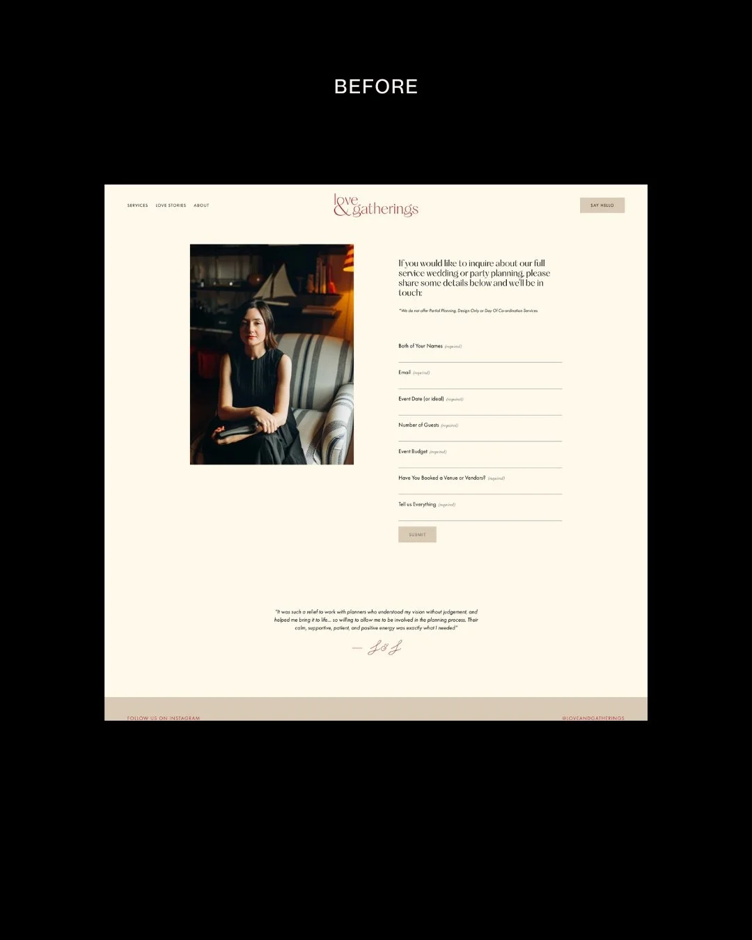 Luxury Irish Wedding Planner Website Before:After.jpg