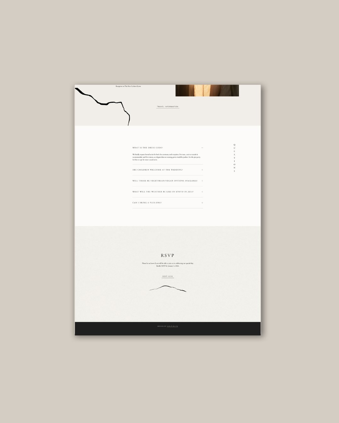 Japanese wedding design. FAQ Page. | Avelã White