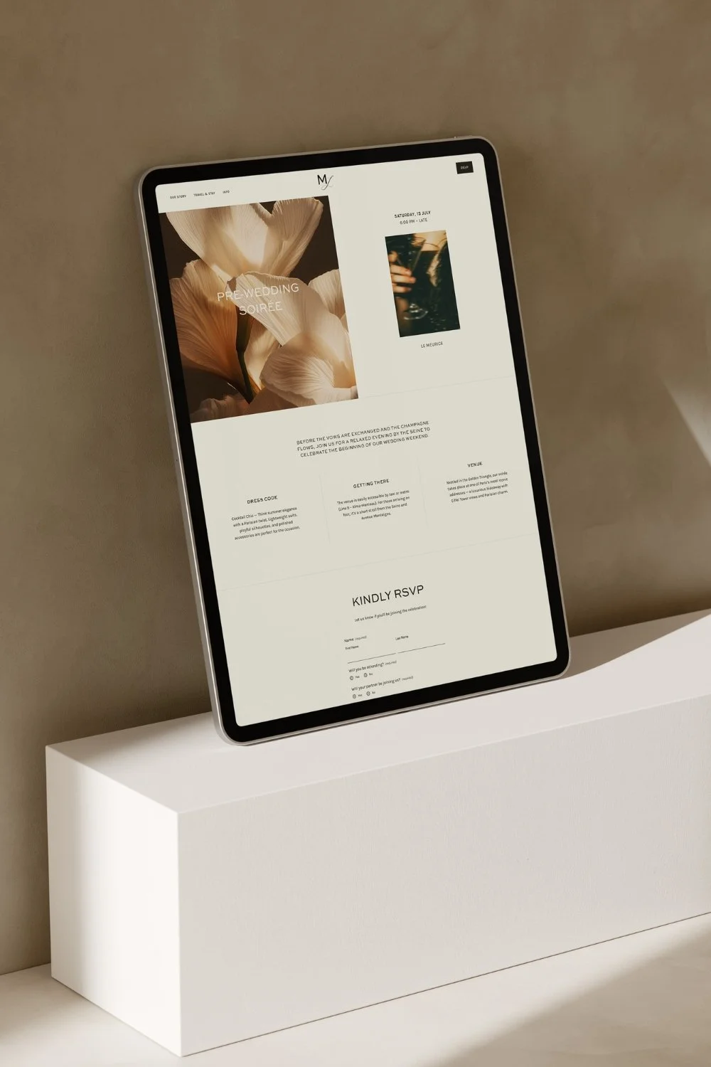 One Page vs Multi Page Wedding Website – Day-Of Reminder Page | Avelã White