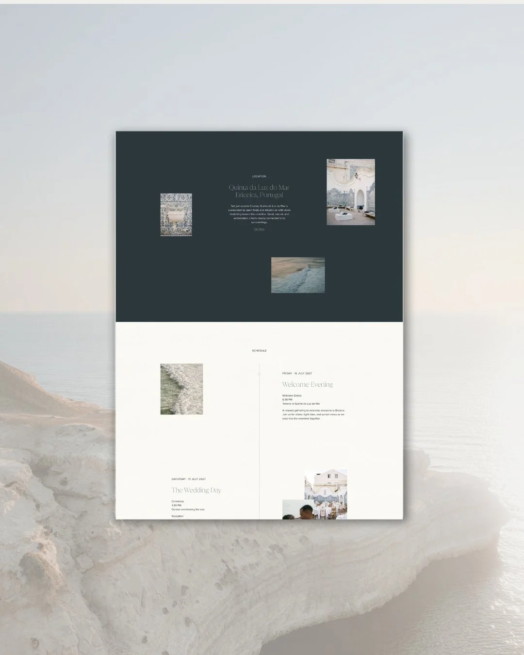 Coastal wedding website design