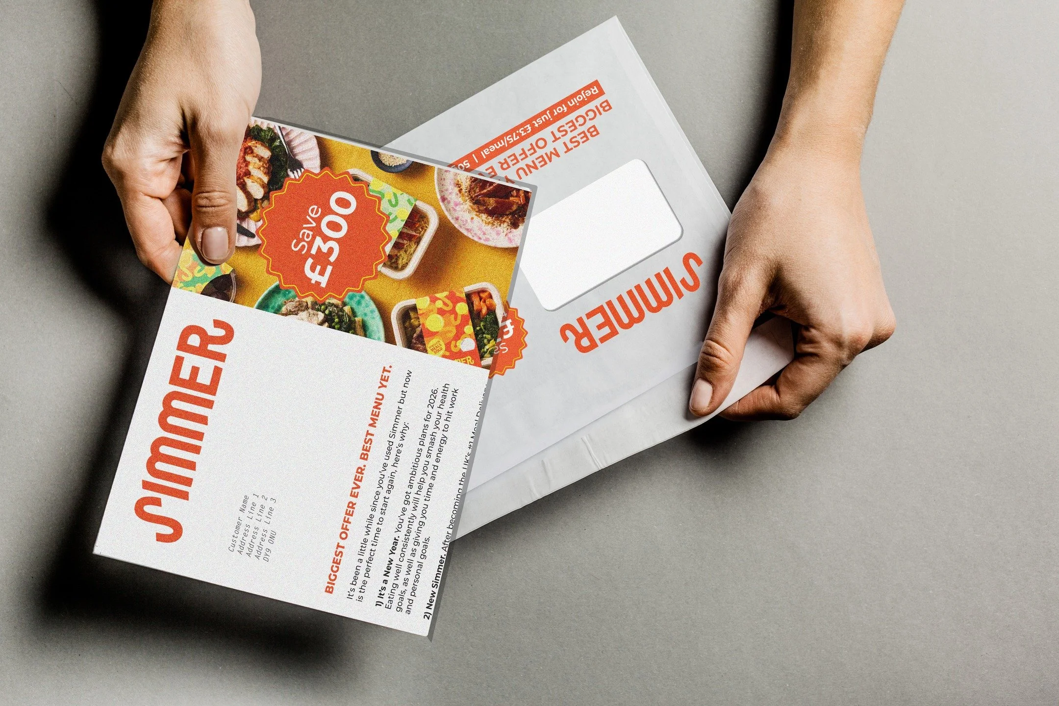 Direct Mail Done Right 😋🍛📮

We teamed up with @simmer.eats on a targeted A4 letter + envelope drop built to do more than just hit the doormat&hellip; ✉️✨

&bull; Boost offline engagement &amp; brand recall 🔄📈
&bull; Build stronger customer loyal