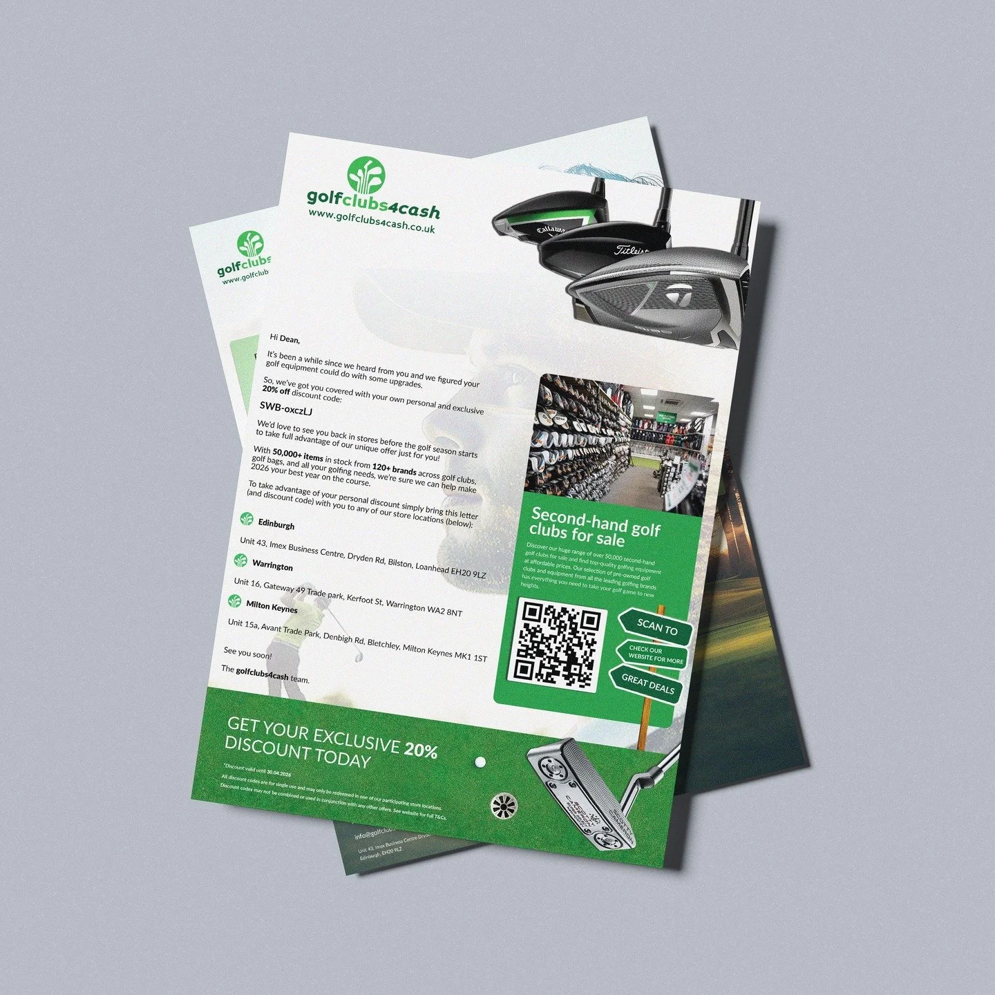A strong message deserves a strong delivery. ⛳️

For @golfclubs4cash , we created a direct mail piece designed to stand out the moment it hit the doormat.

A personalised letter, paired with an eye catching envelope, built to spark immediate engageme
