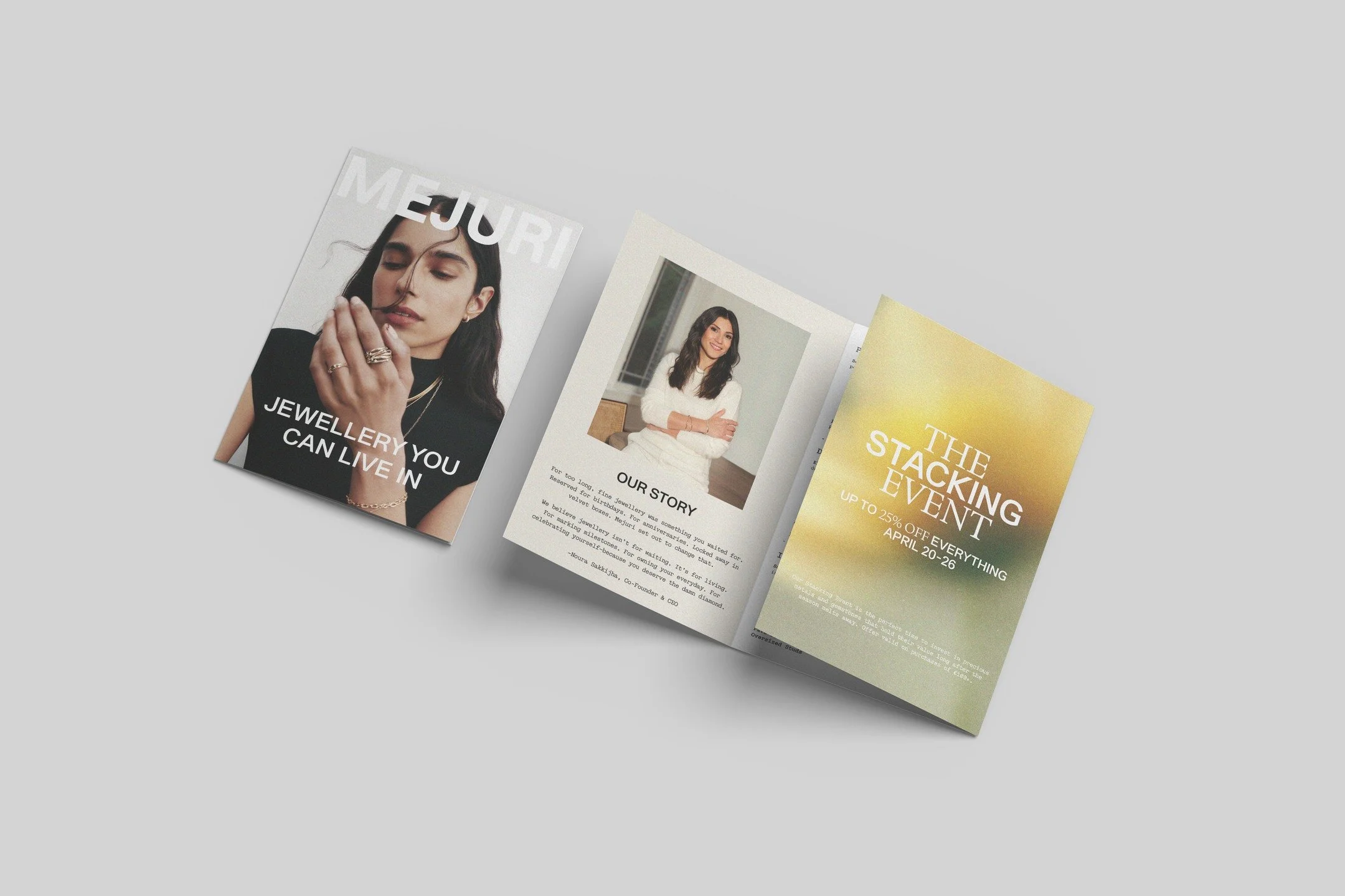 Continuing our work with @mejuri 🤝

First up from their latest direct mail campaign, an A5 trifold, designed to feel just as thoughtful and elevated as the jewellery itself 💍

Every detail has been considered, from the format through to the finish.