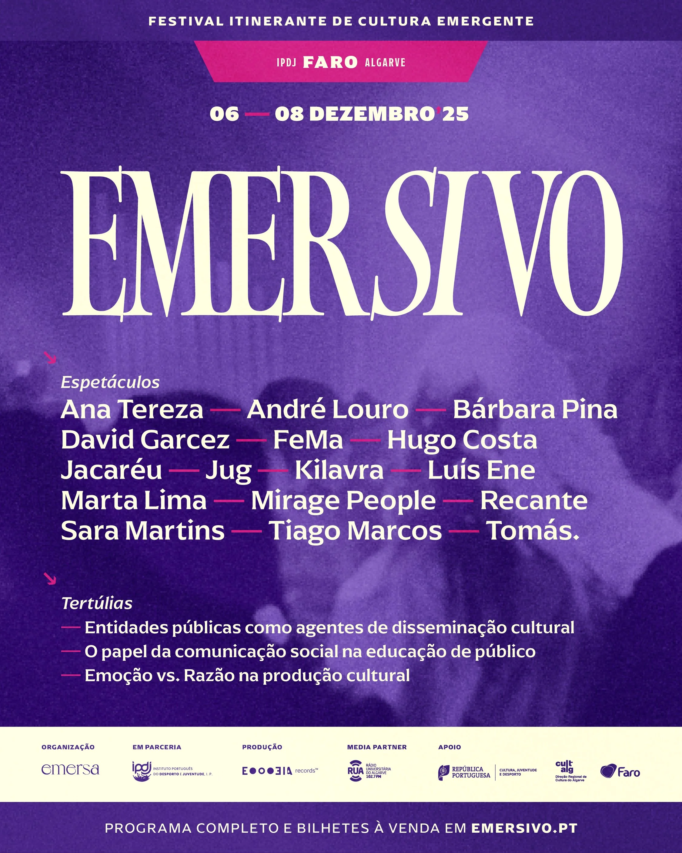 Bilhetes | Emersivo - Festival Itinerante de Cultura Emergente
