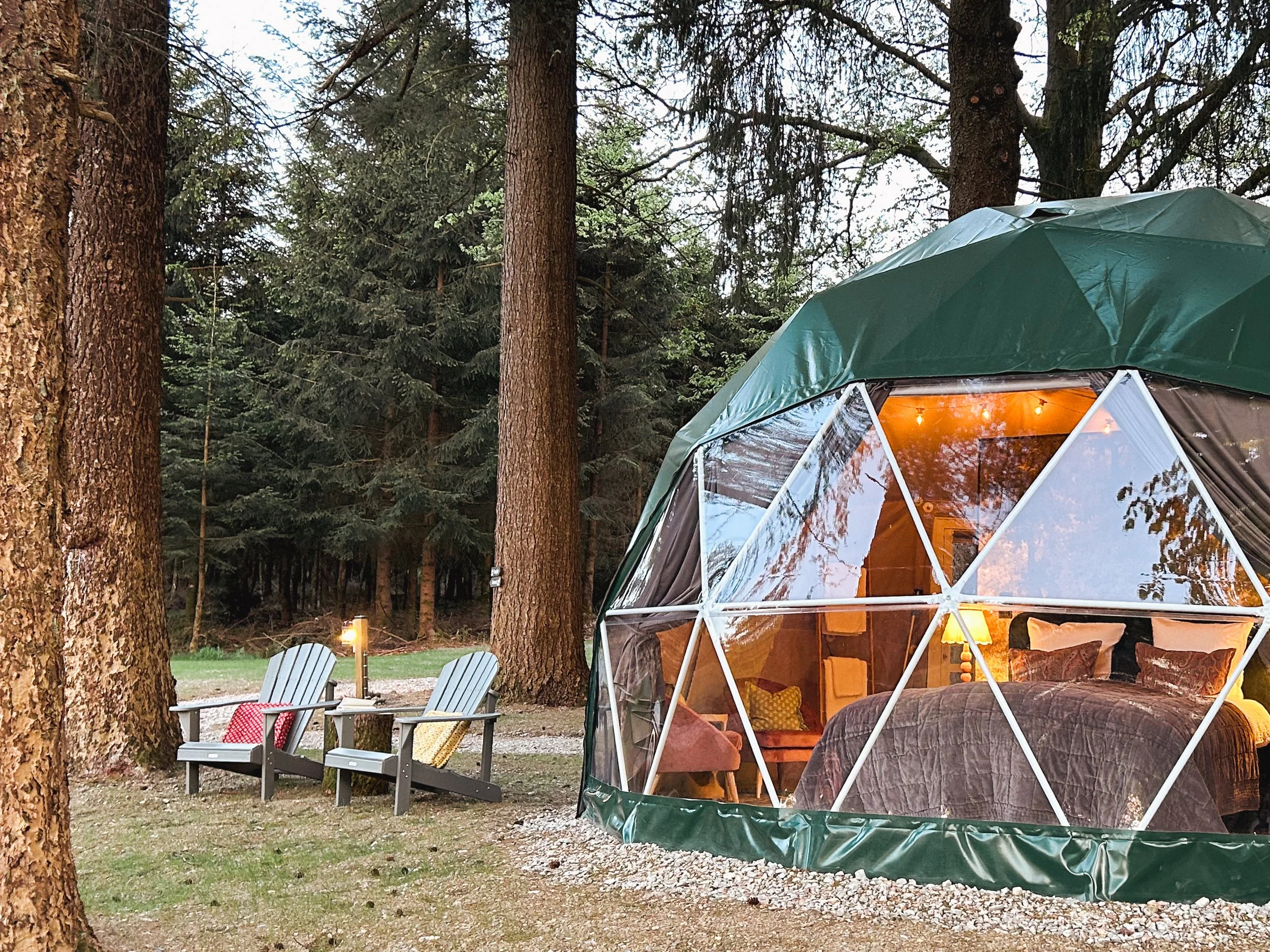 Glamping experience in a luxury dome in the Ardennes forest in Belgium