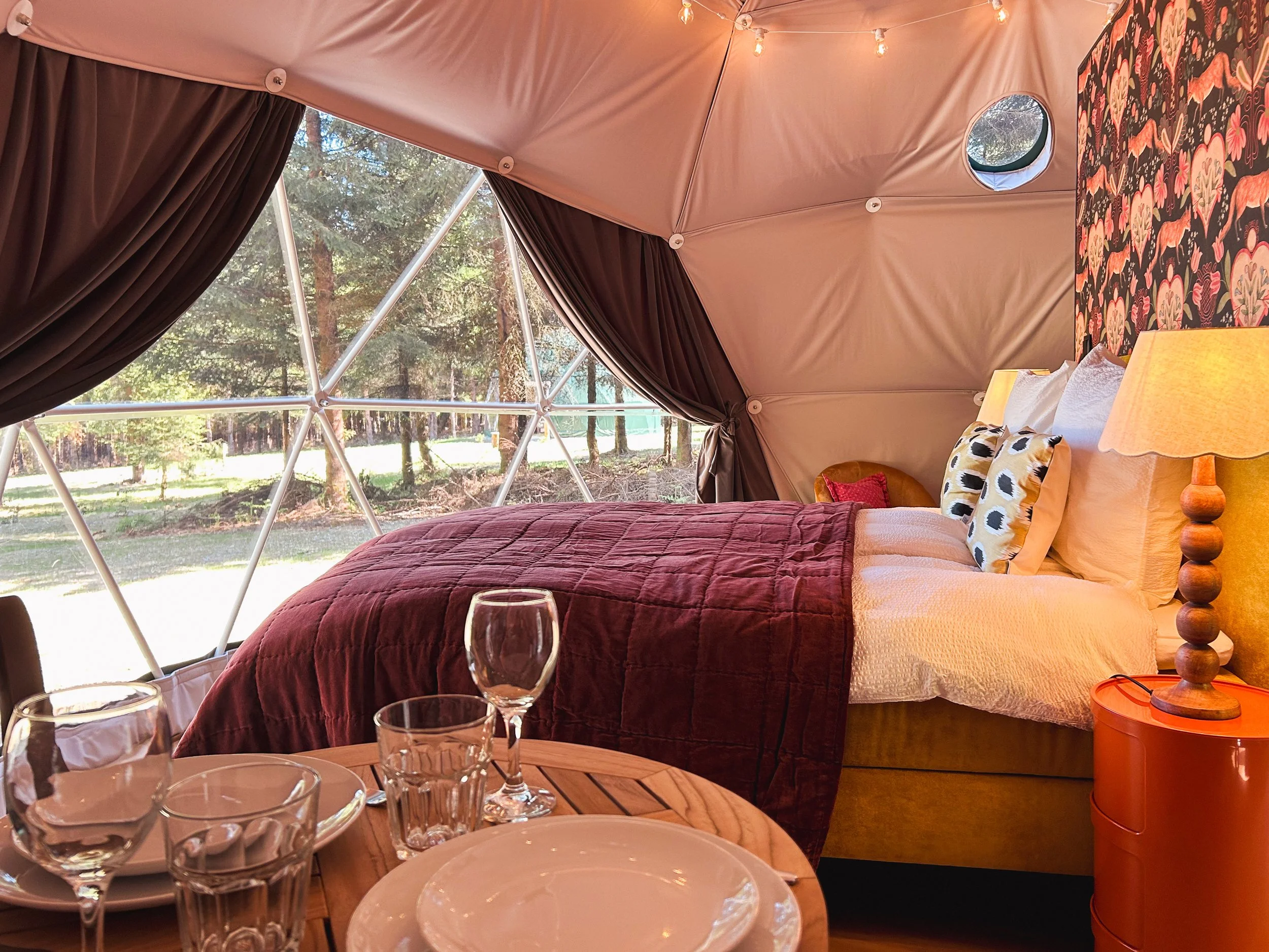 Enjoy all the modern comforts of home in our luxury glamping domes