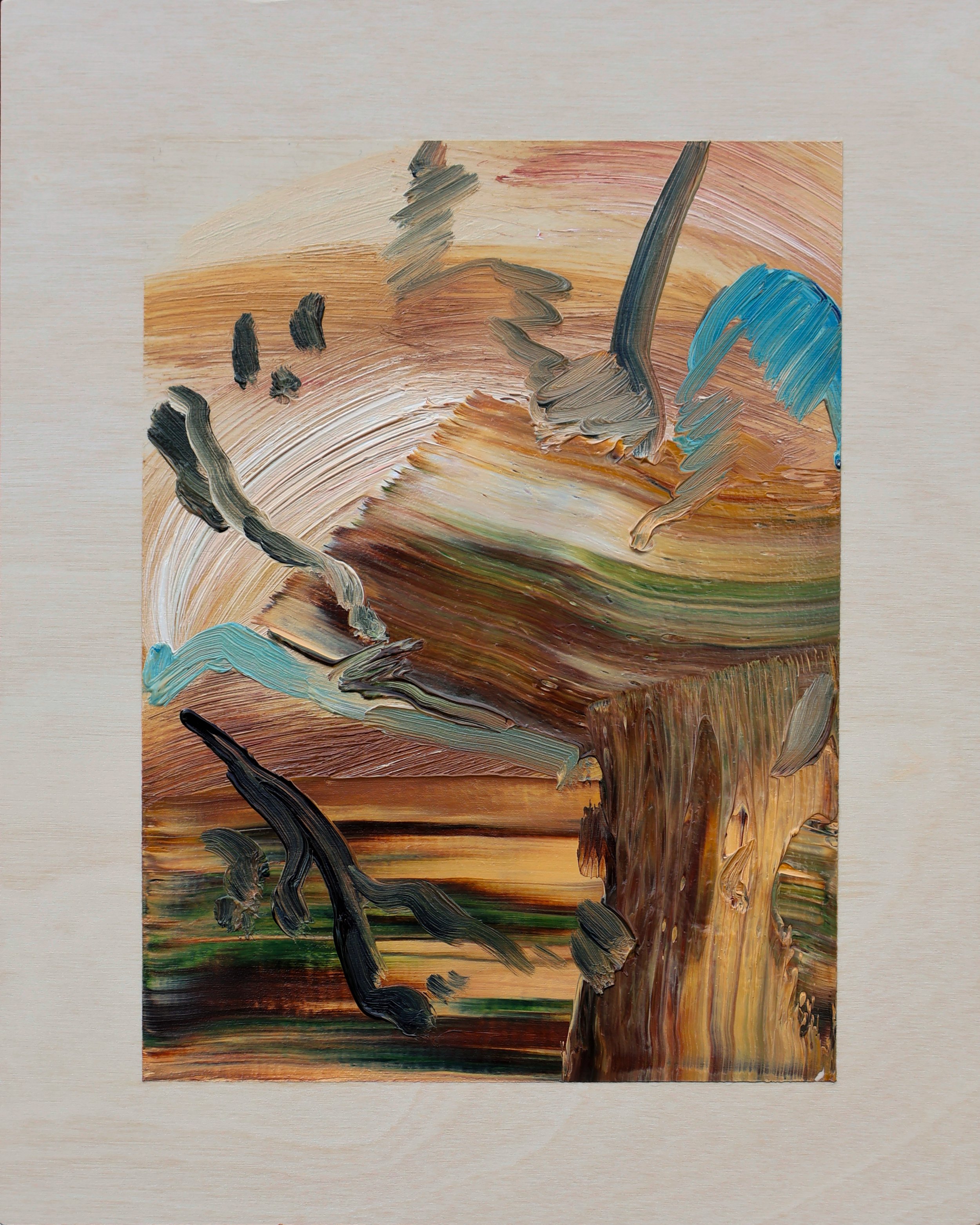Gegenwind 2, 25x20cm, oil on wood, 2026