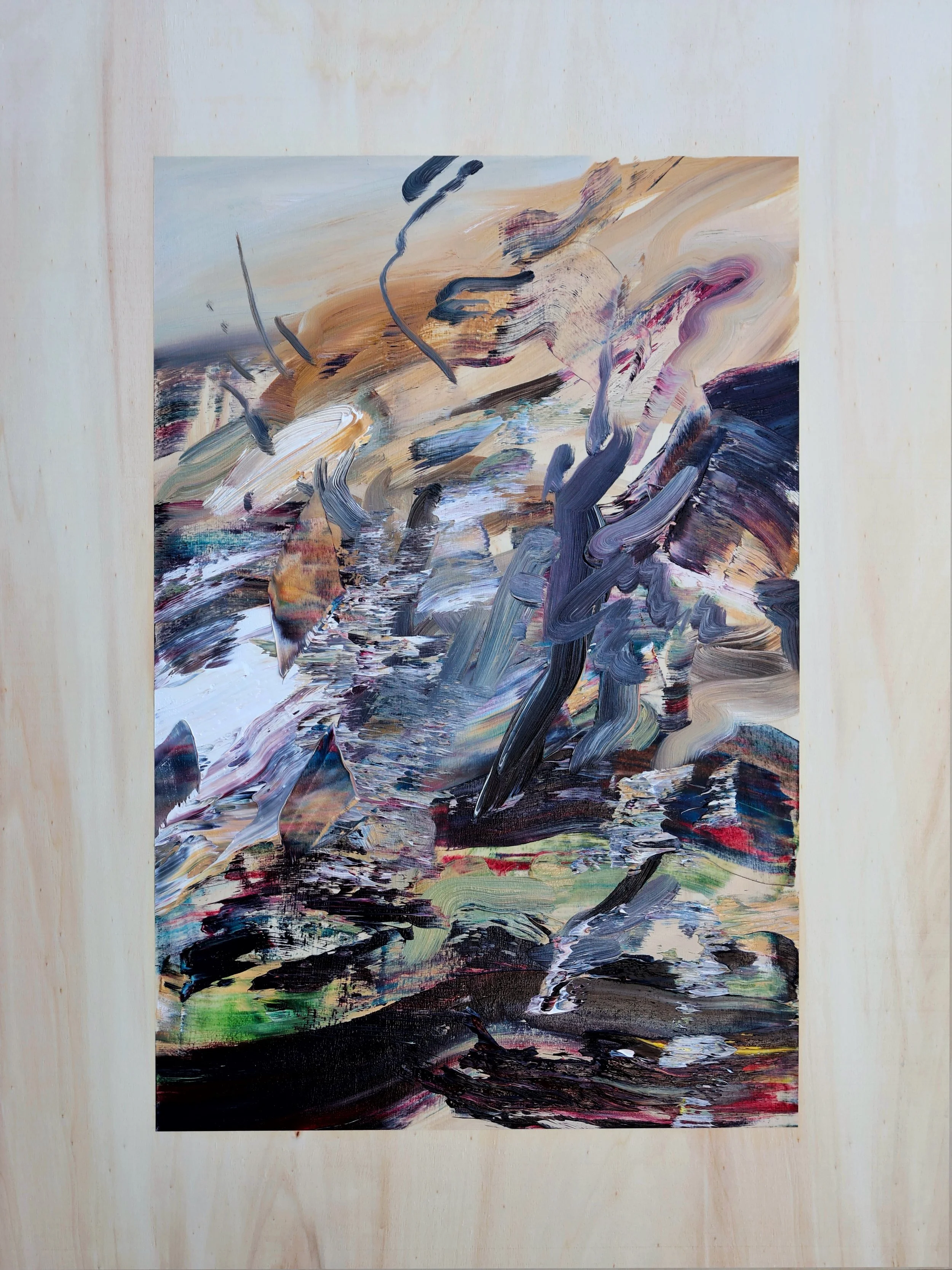 Gegenwind 9, 80x60cm, oil on wood, 2026