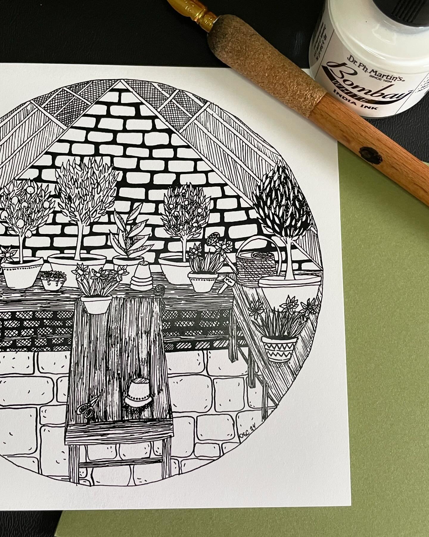 Come visit me and pick up one of my new greenhouse cards at the Leaf Peeper&rsquo;s Fair in North Conway, NH October 19-20🍂🍁 #leafpeeper #greenhouseart #greenhouse #autumnfair #craftfair #nhcraftfair #2024 
#🍁🍂 #artist #penandinkdrawing #greeting
