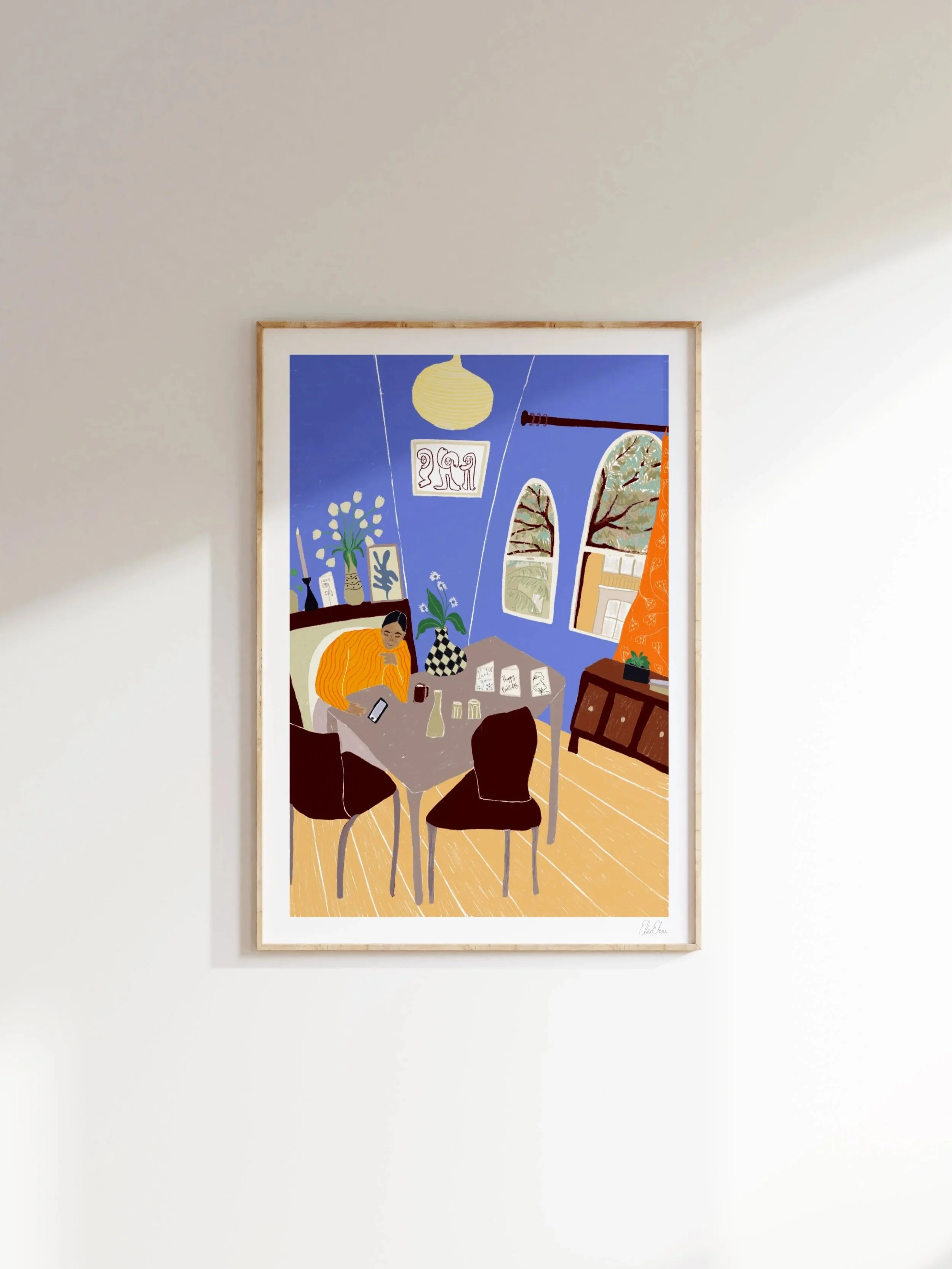 Blue Living Room Art Print