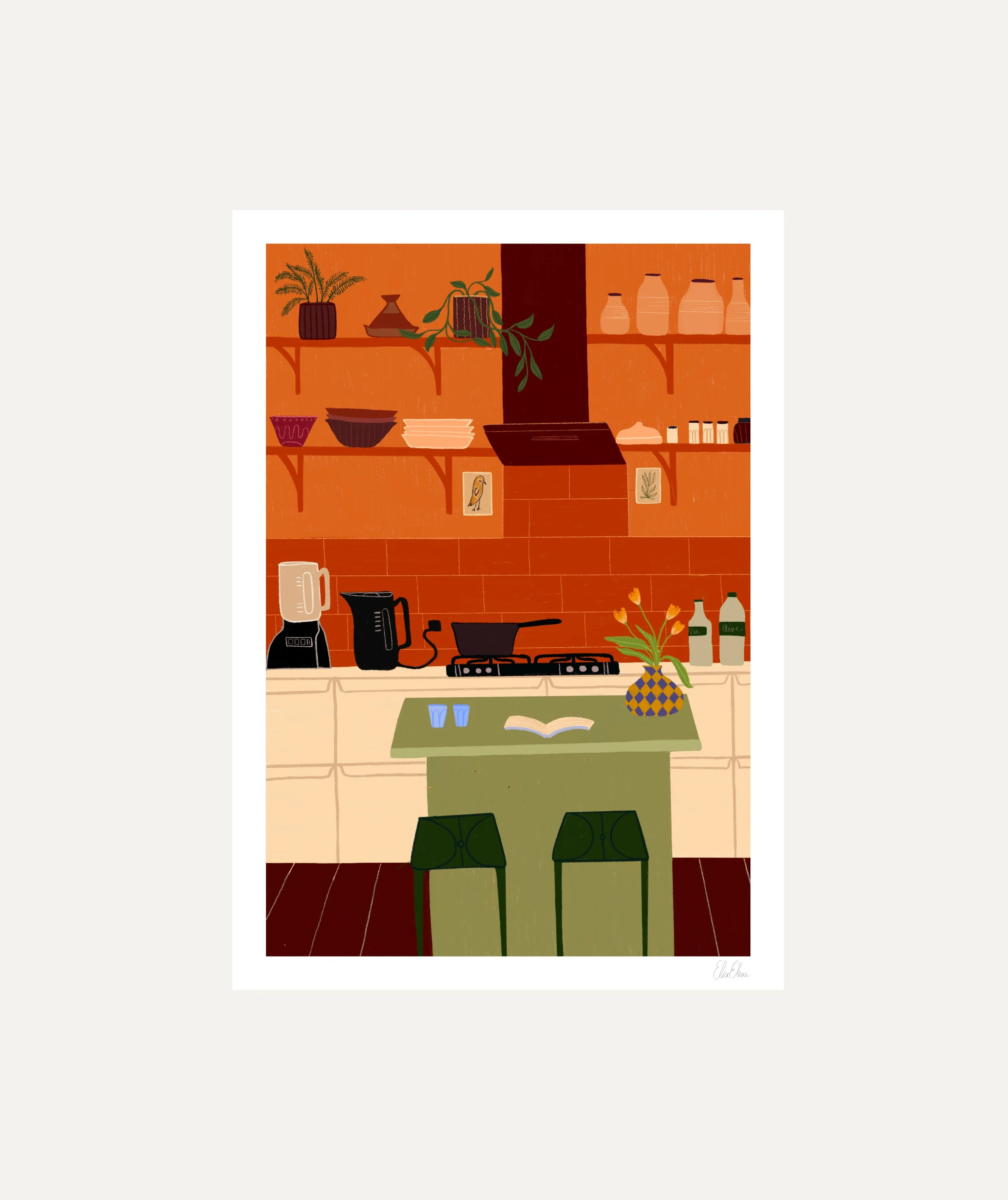 Earthy Kitchen Art Print