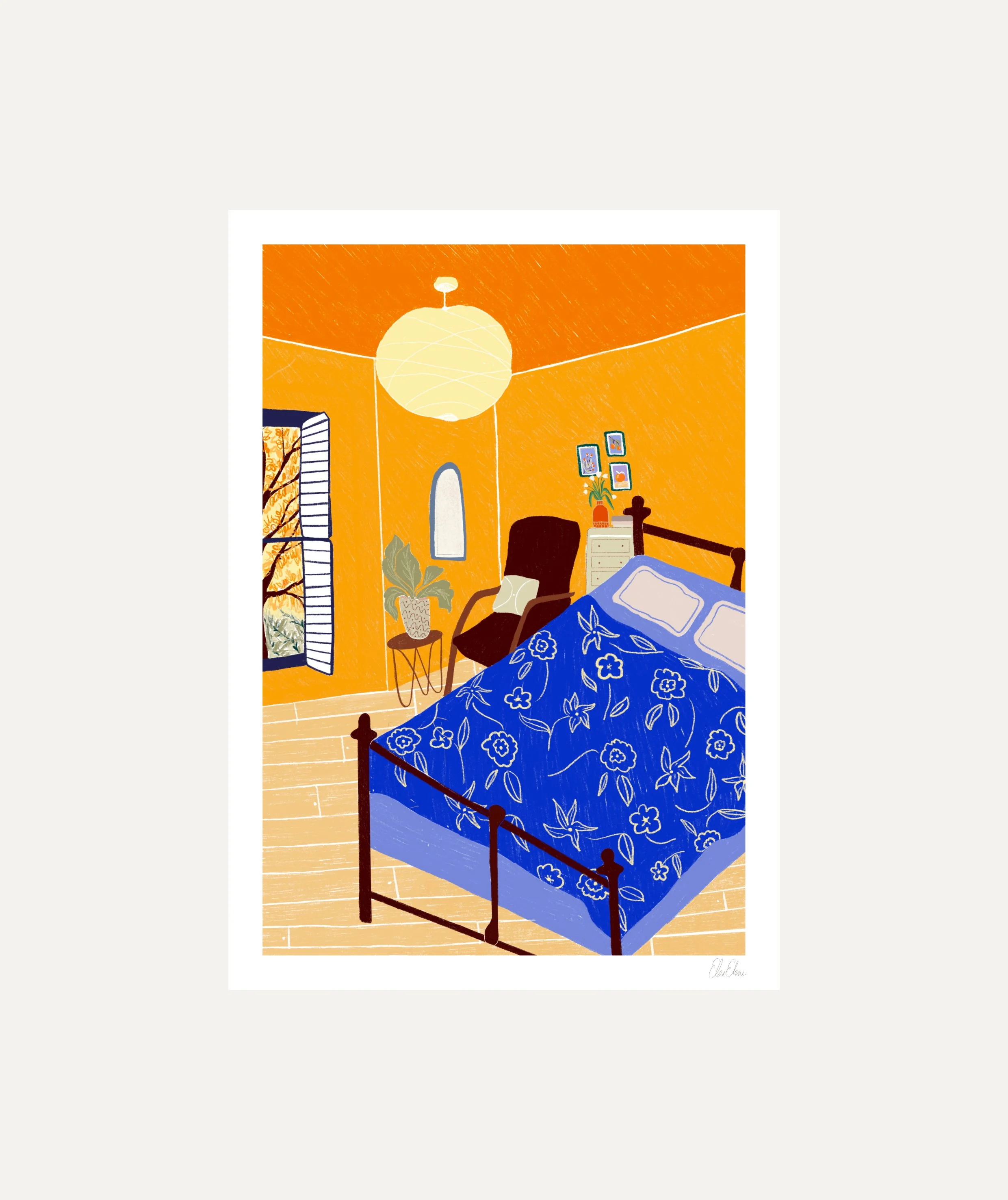 Yellow Bedroom Art Print