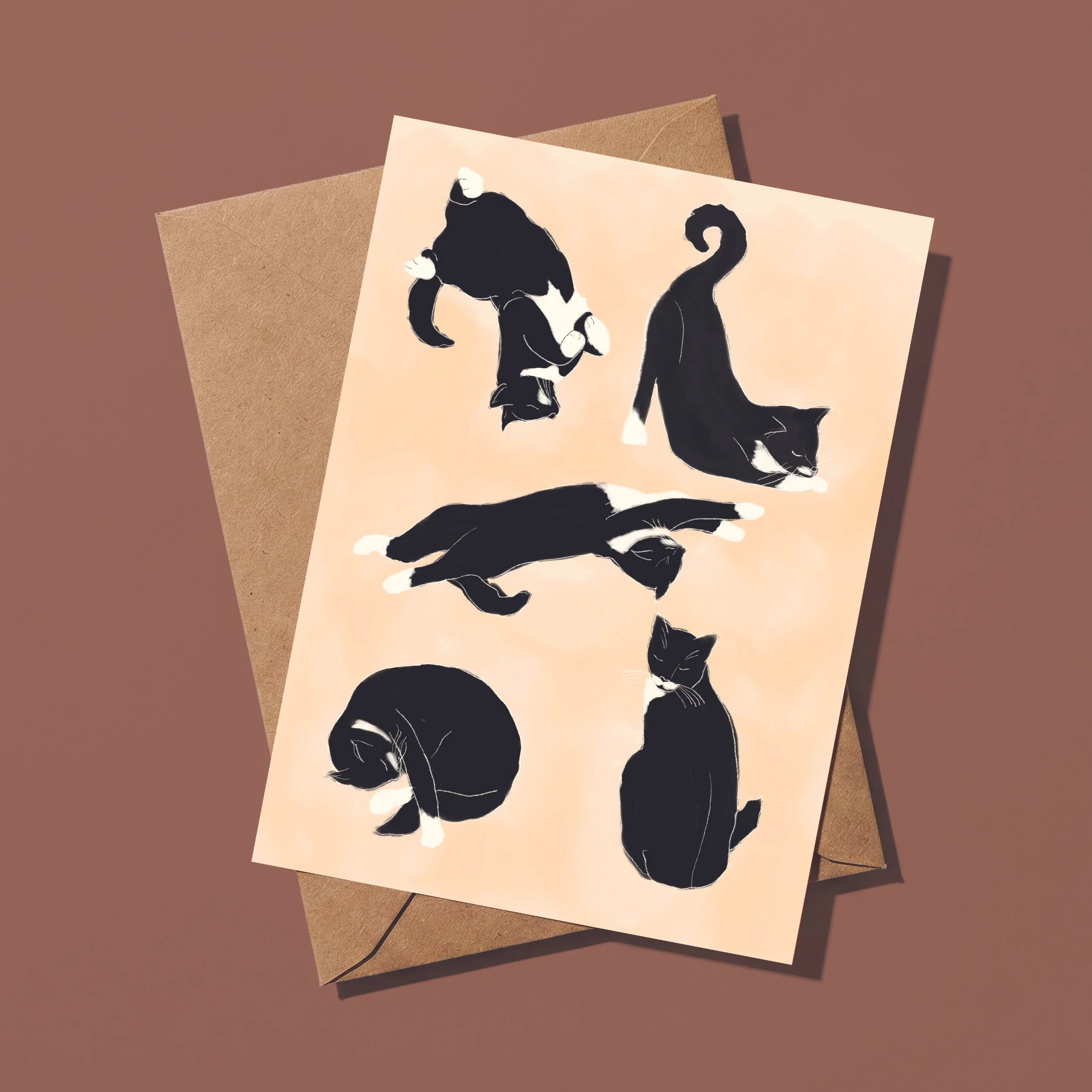 Tuxedo Cat Card