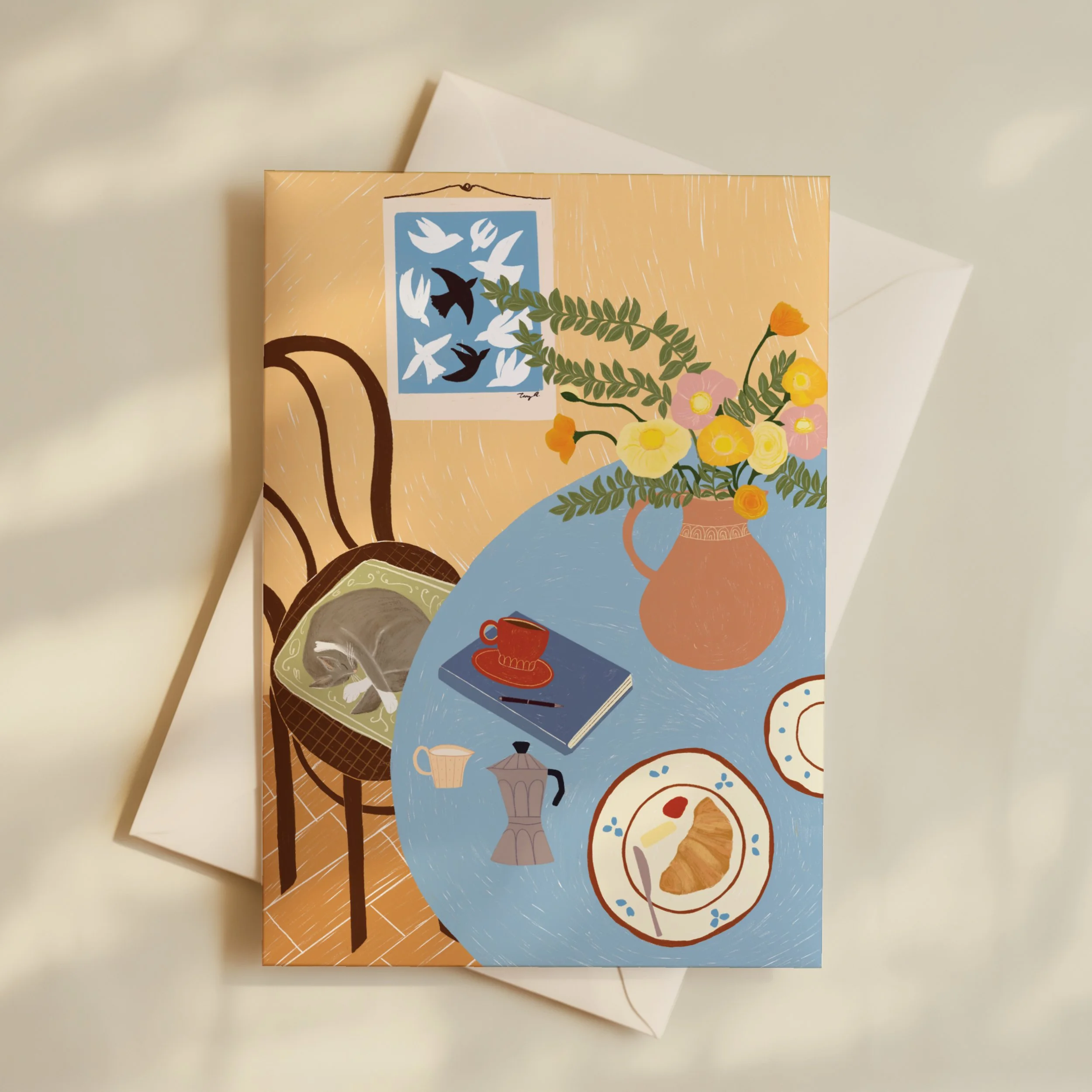 Sleeping Cat Card