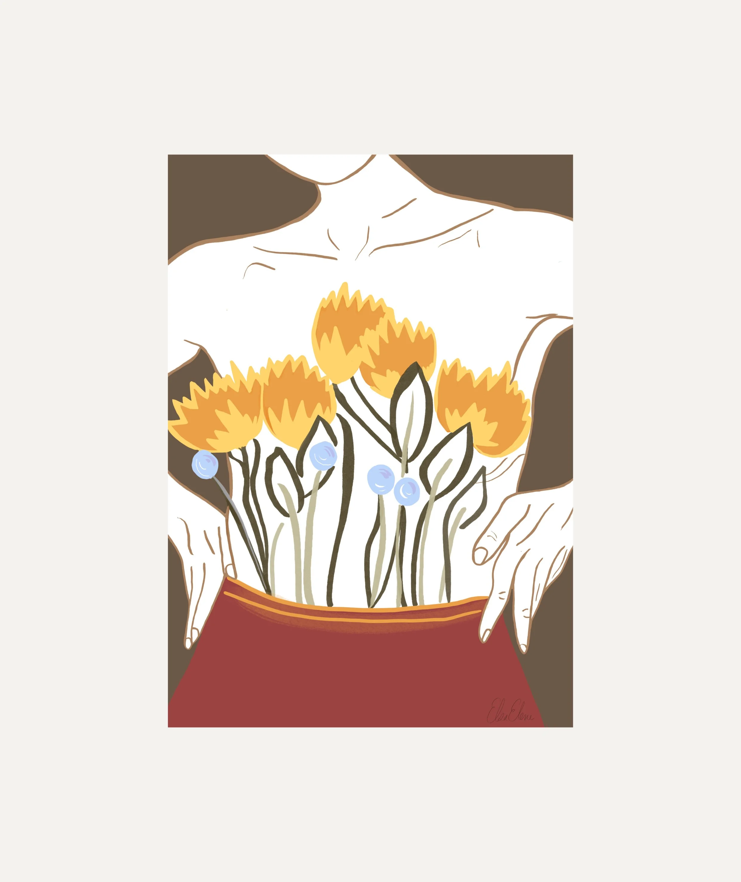 Flower Pants Art Print