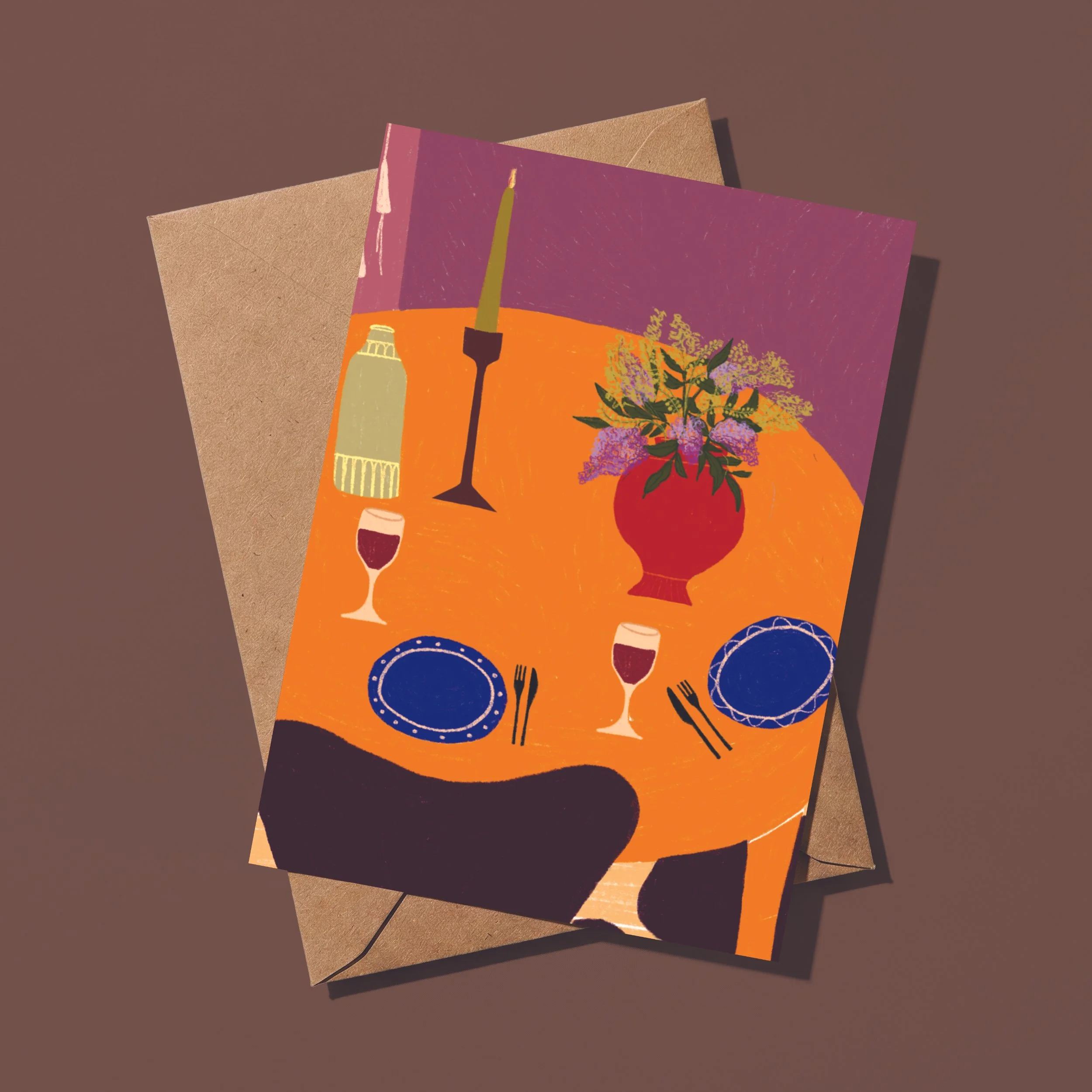 Mauve Dining Card