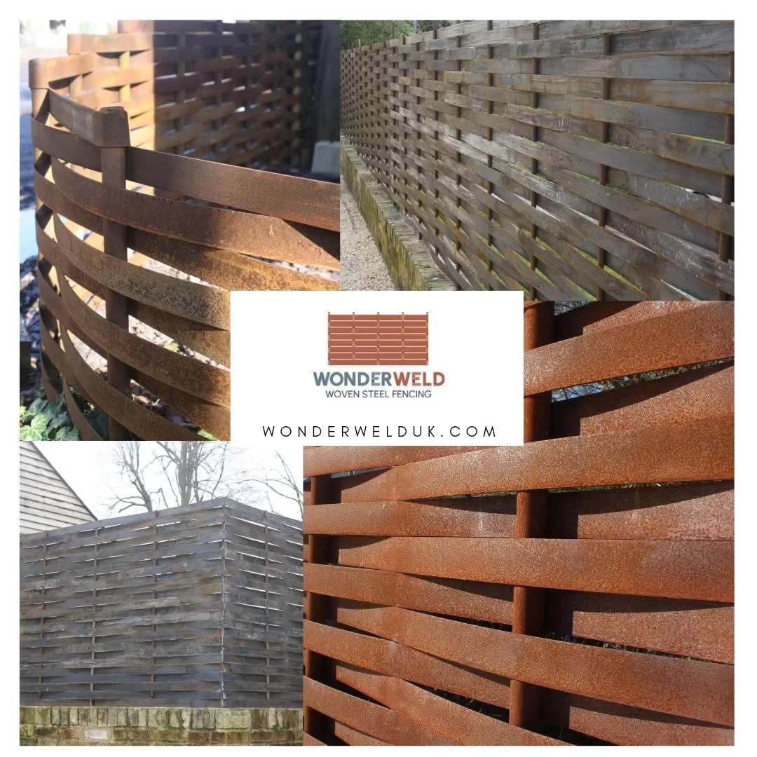We are WonderWeld - the makers of bespoke woven steel fencing.

Our fences and garden screens can be woven in straight lines, or with curves. Don't be put off by the "industrial" connotations of steel; the fluidity of woven steel brings wit