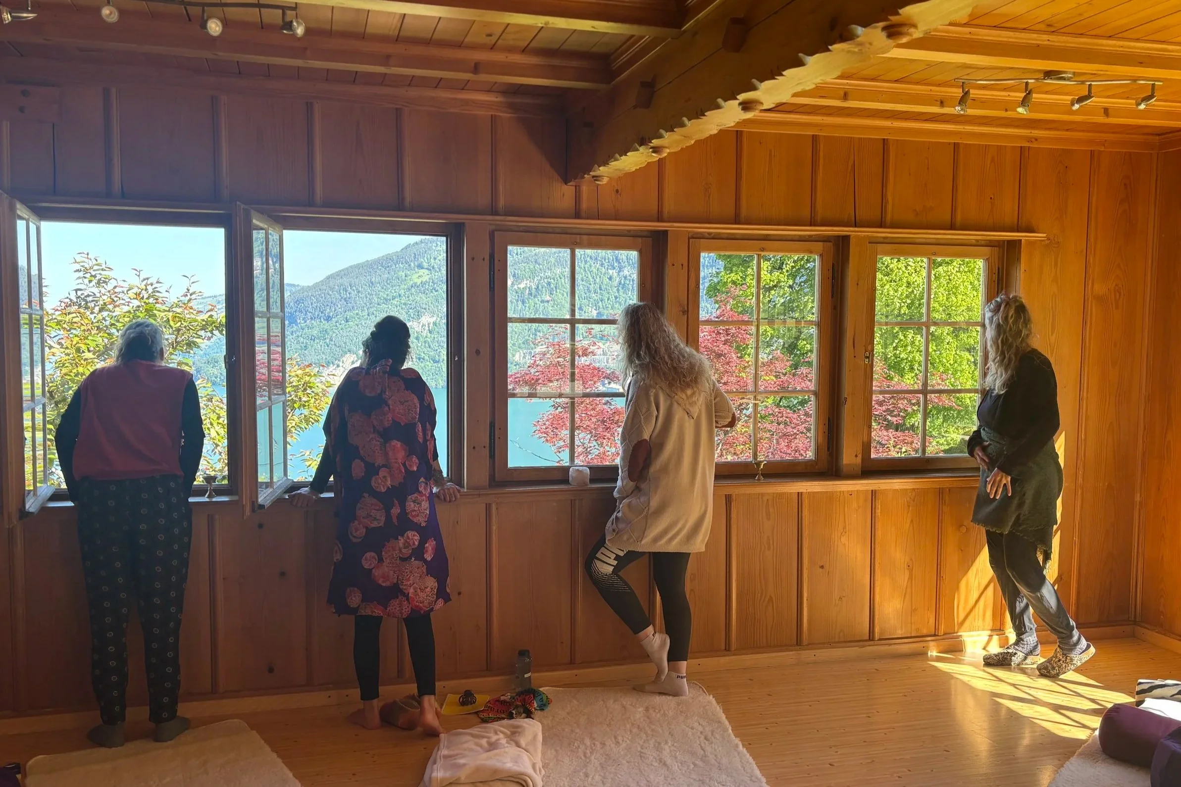 Ein wundervoller Blick aus dem Gruppenraum in der Pension Finel in Leissigen