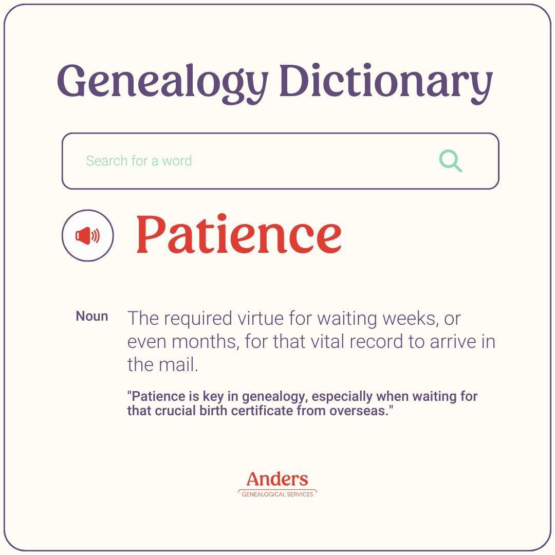 Happy Friday!

Patience: The required virtue for waiting weeks, or even months, for that vital record to arrive in the mail.

What's the best resource or record you ever received in the mail?