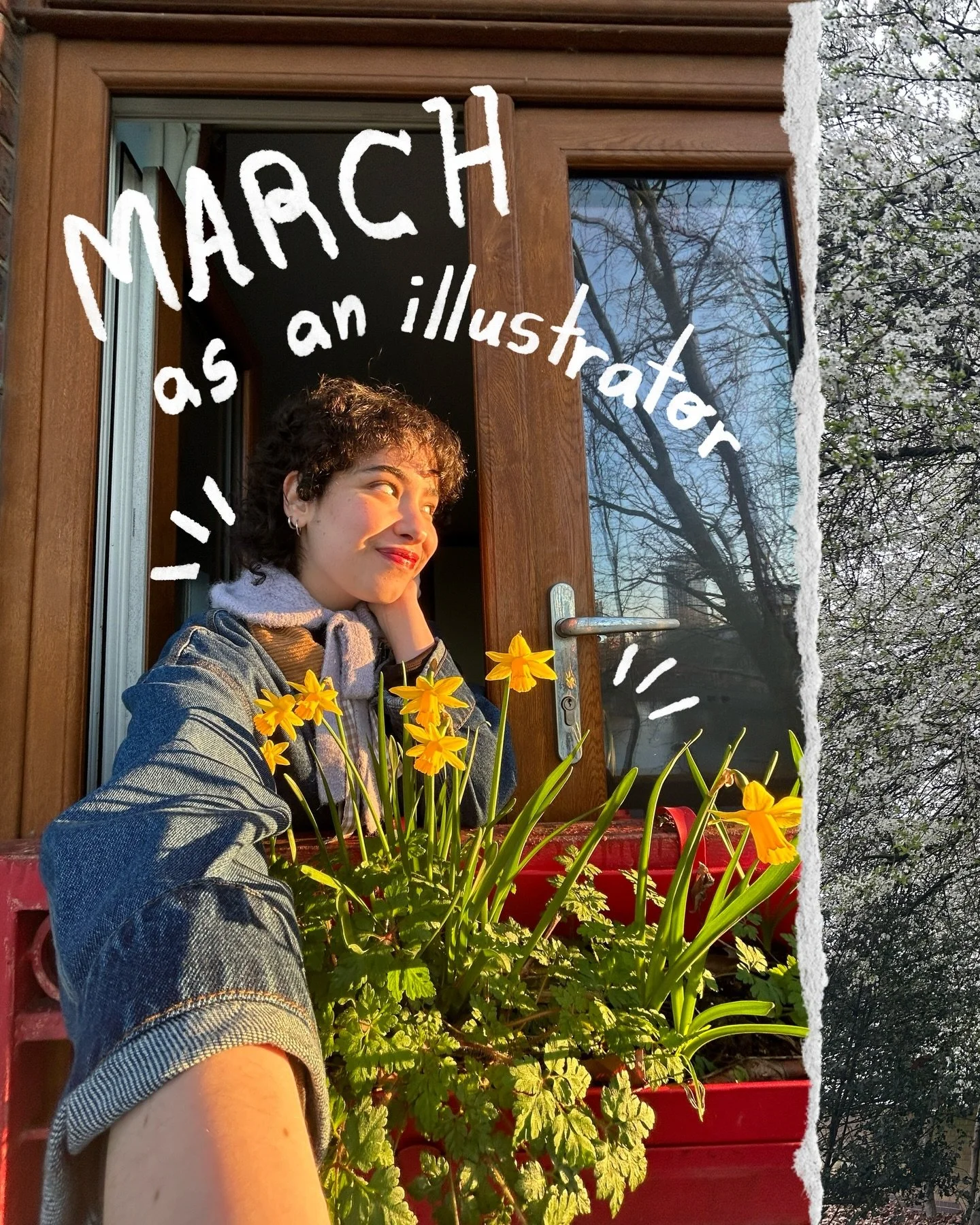 Here&rsquo;s the month of march as an illustrator 💫📚

March was filled with daffodils and slowly being outside more! We started having lunch outside at the college green at uni and I started sitting outside in caf&eacute;s, parks and in my back gar
