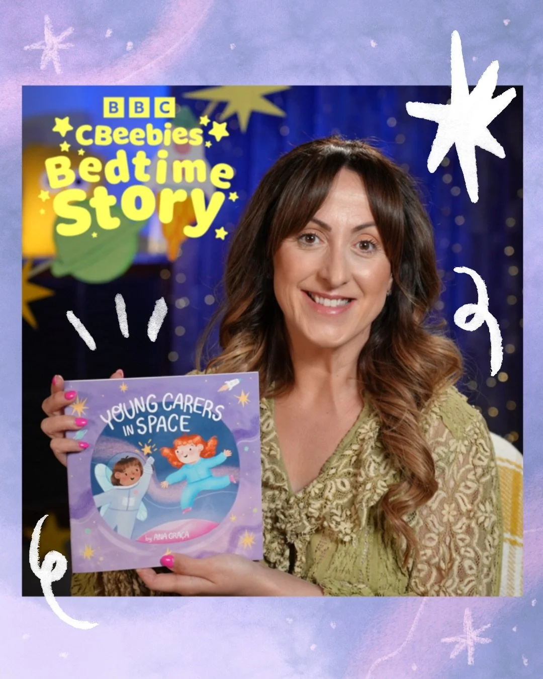 I&rsquo;m so happy to share that my picturebook ✨Young Carers in Space🪐 is going to be read at @cbeebies Bed Time Stories tonight by the incredible @natcass1 

This is a part of @bbc Caring Matters Week! I&rsquo;m still so happy and humbled to have 