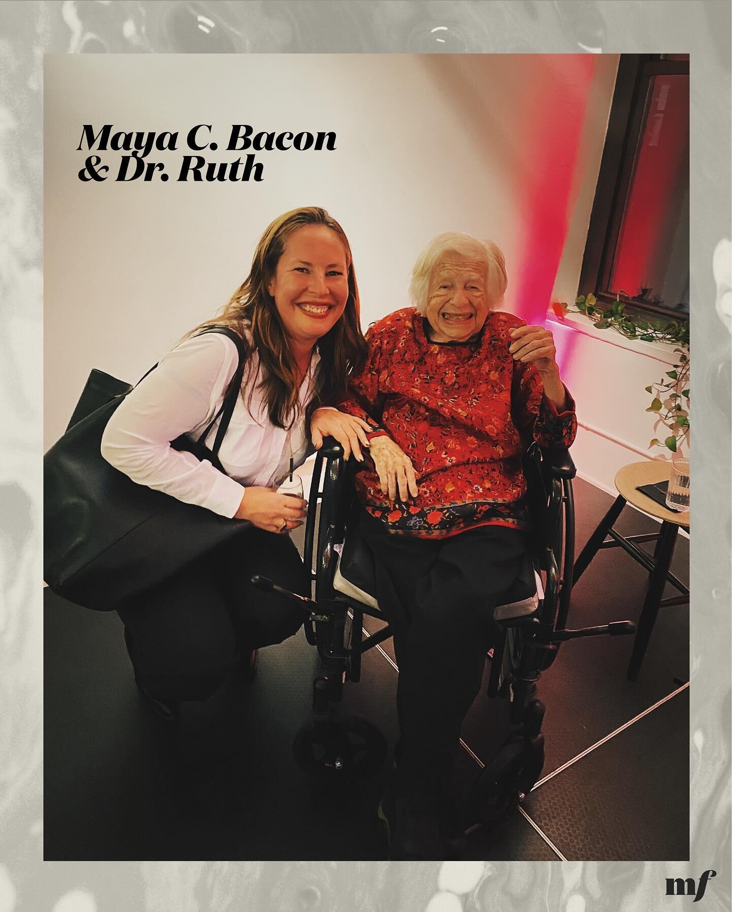 Our very own @mayaclaireb had the chance to hang out with the legendary Dr. Ruth a few nights ago at an event in NYC. There&rsquo;s nothing more inspiring than spending time with courageous leaders like Dr. Ruth who have lived full lives while carvin