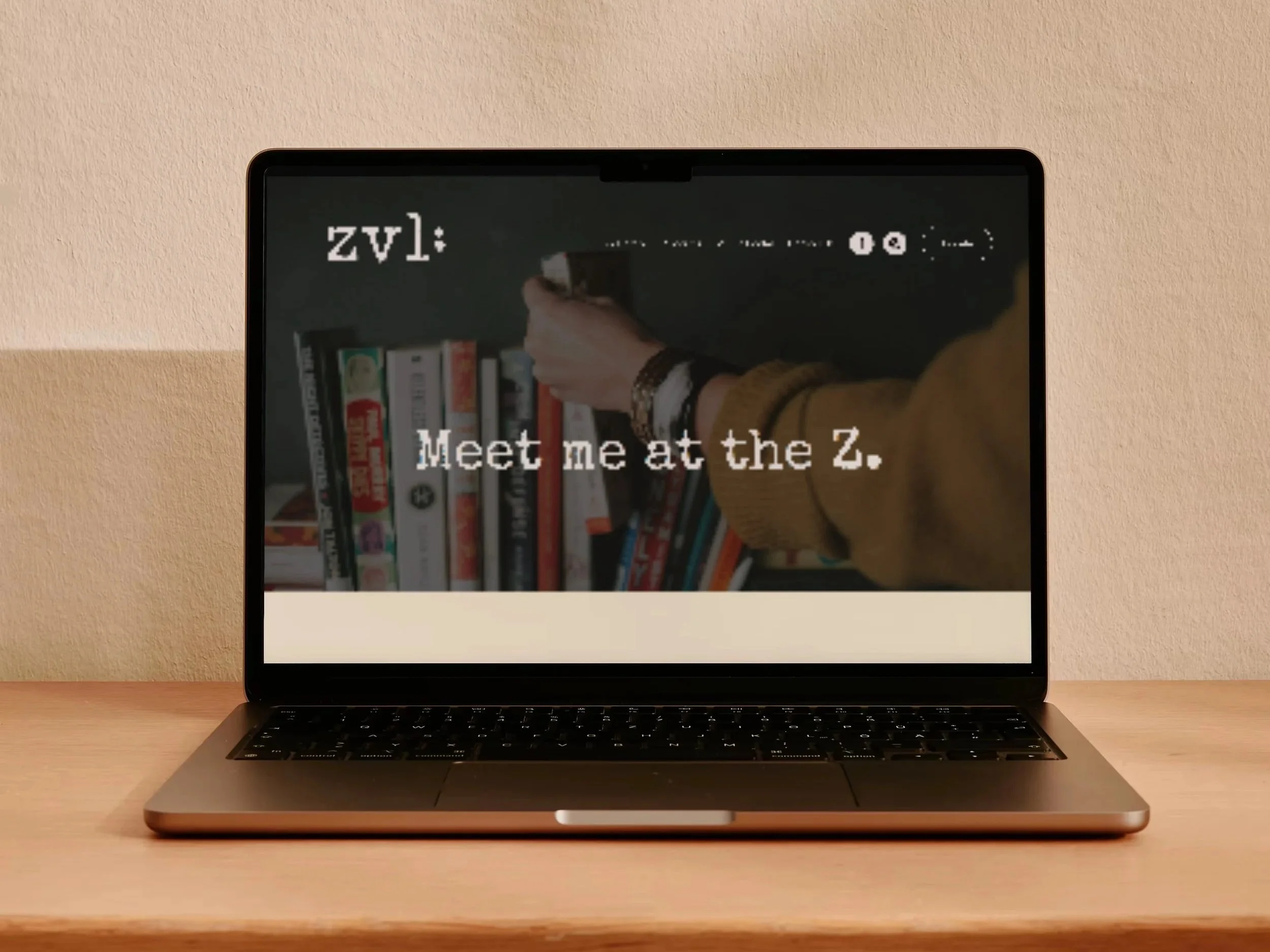Laptop screen with the Zoe Valley website on it.