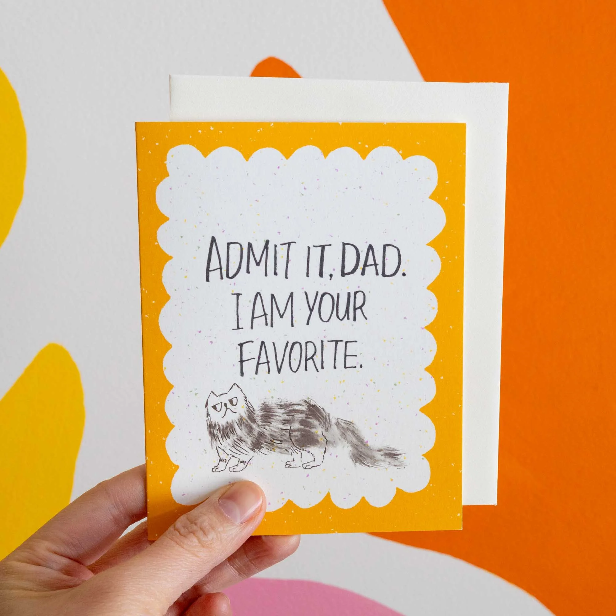 Funny Cat Dad Father’s Day Card, A2, Blank Inside