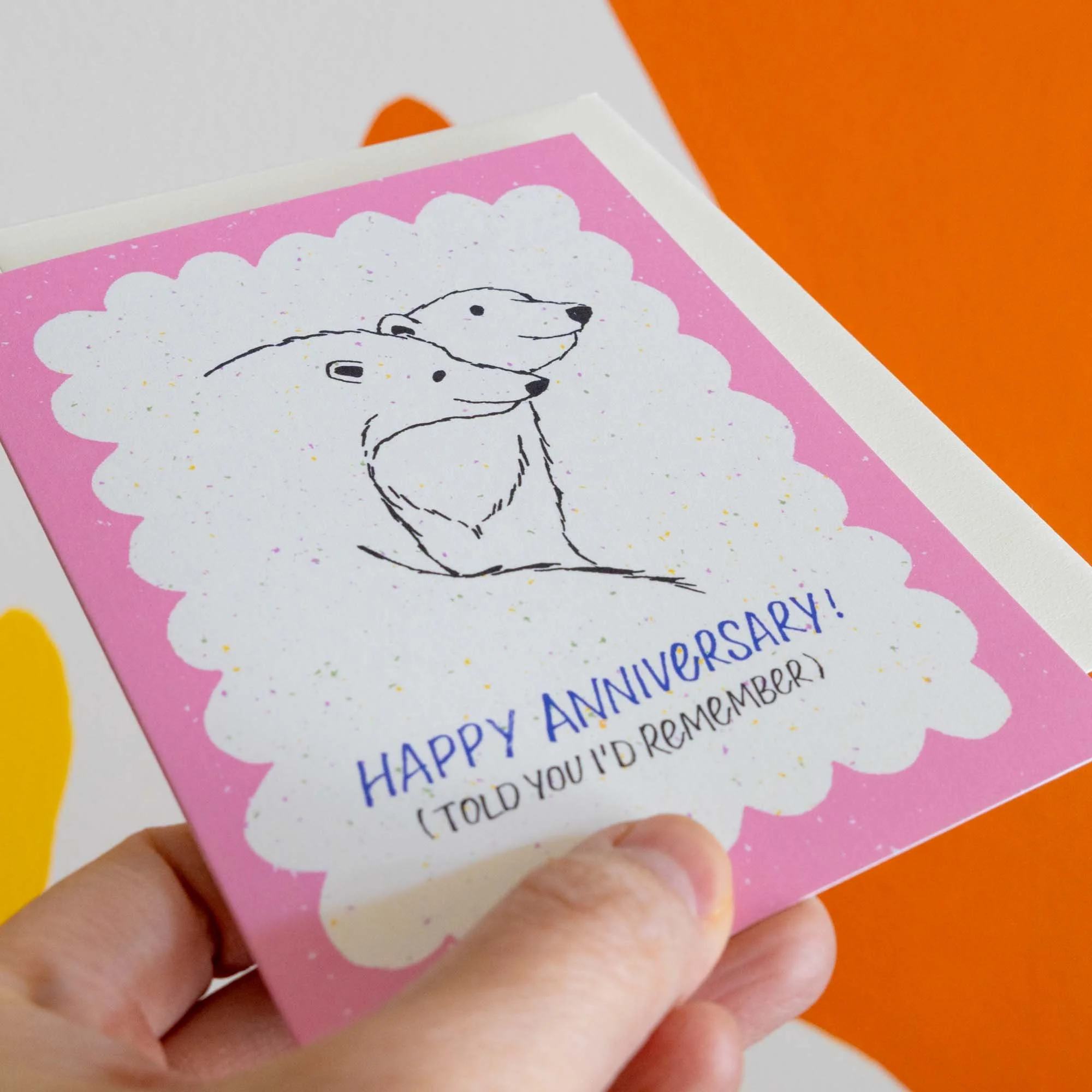 Funny Bear Anniversary Greeting Card, A2, Blank Inside