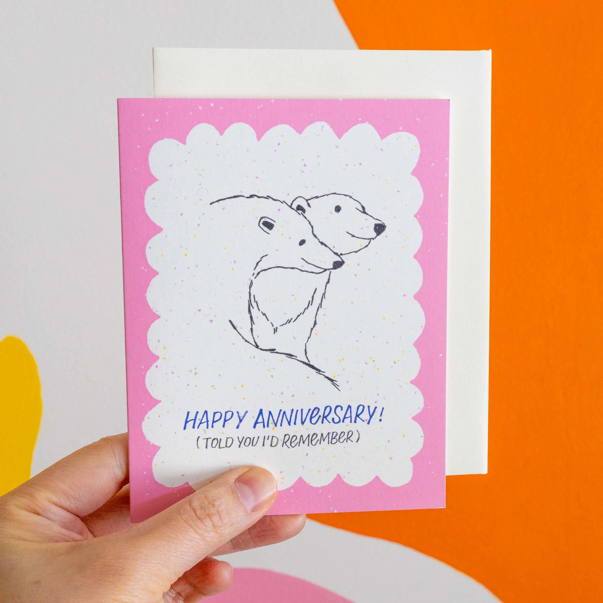 Funny Bear Anniversary Greeting Card, A2, Blank Inside