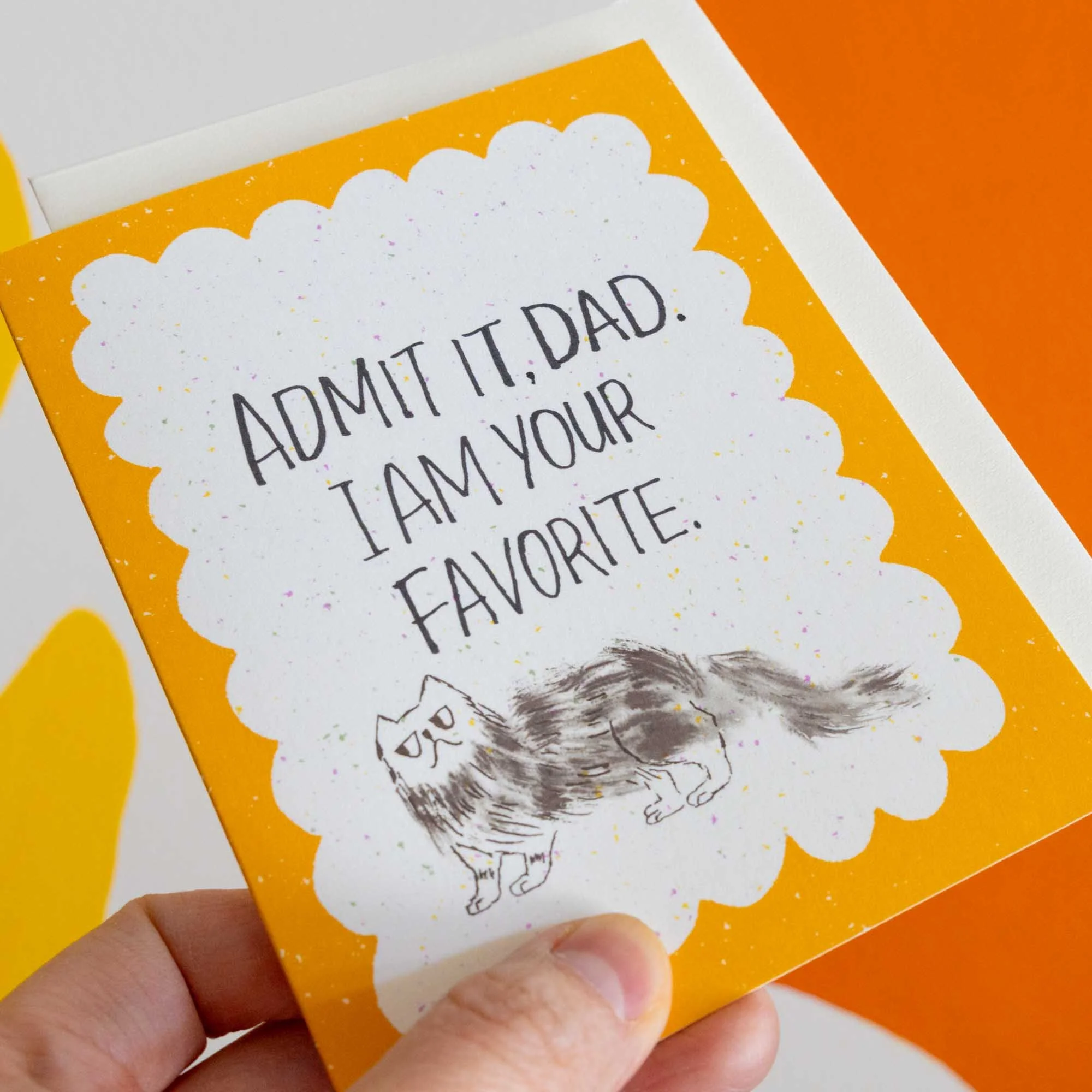 Funny Cat Dad Father’s Day Card, A2, Blank Inside