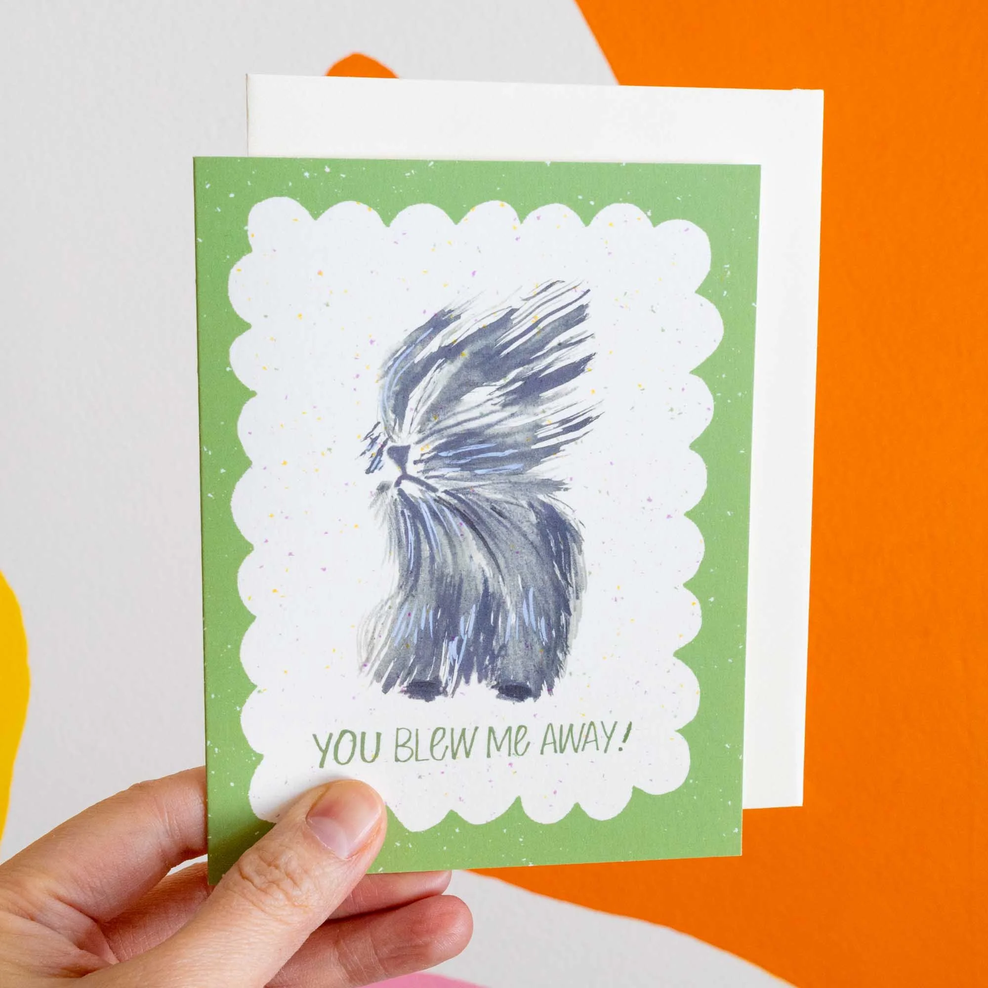 You Blew Me Away Windy Dog Funny Congratulations Card