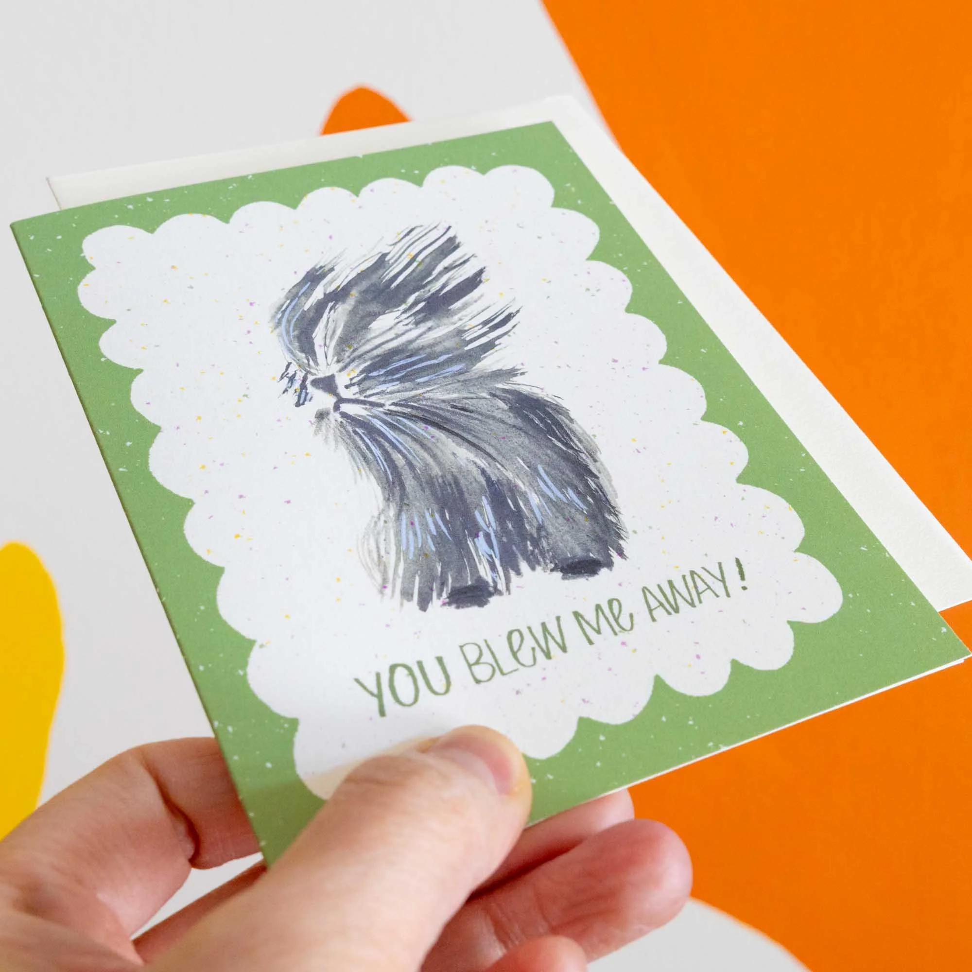 You Blew Me Away Windy Dog Funny Congratulations Card