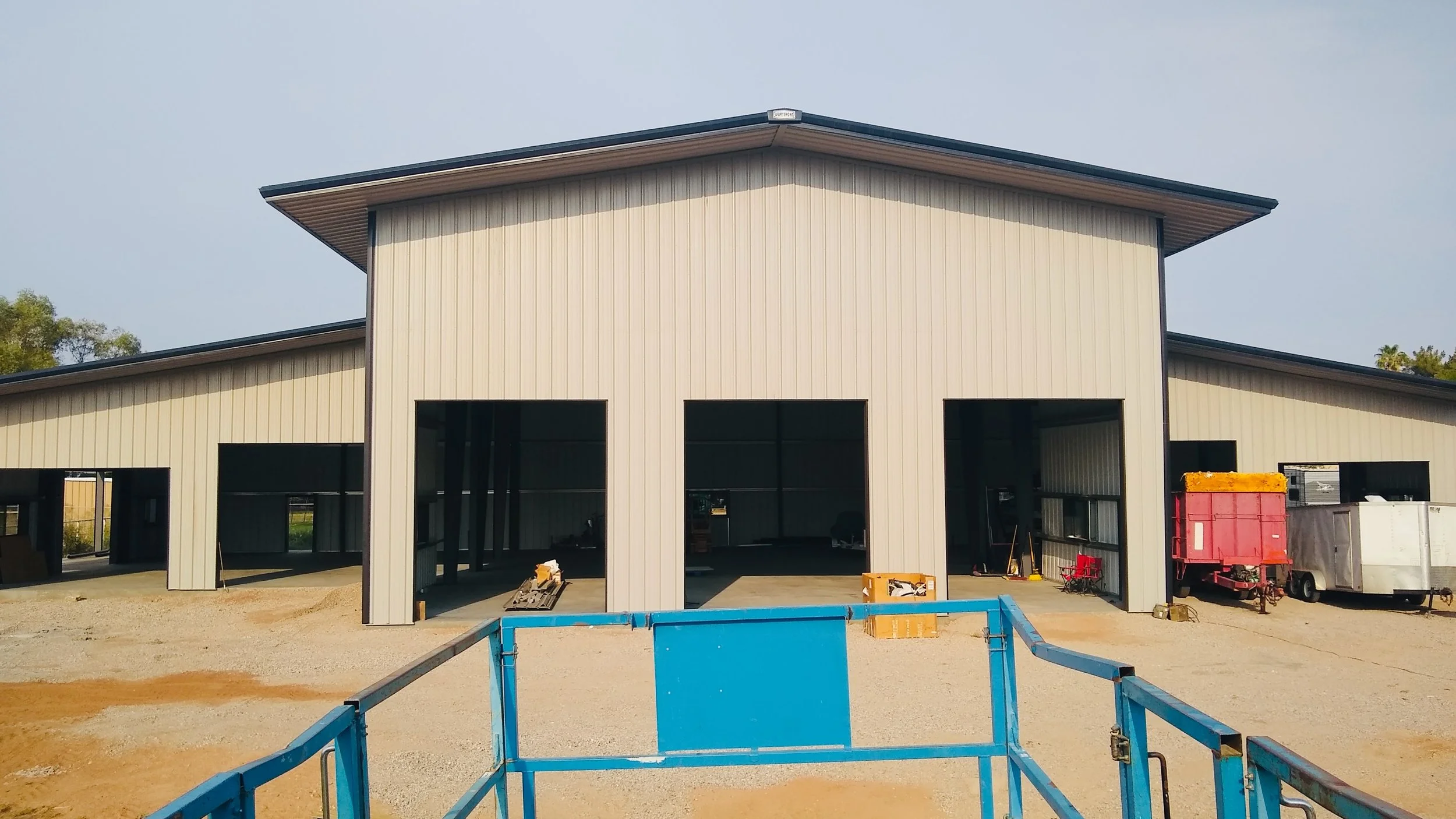 Steel building under construction