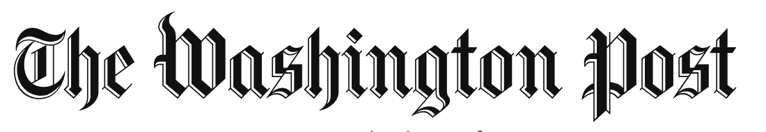 Logo of The Washington Post in black gothic font.