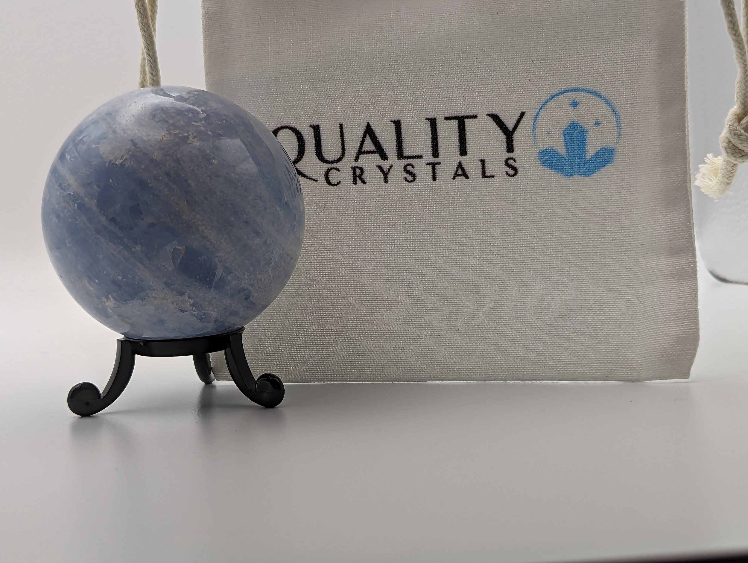 Blue Calcite Sphere — Quality Crystals