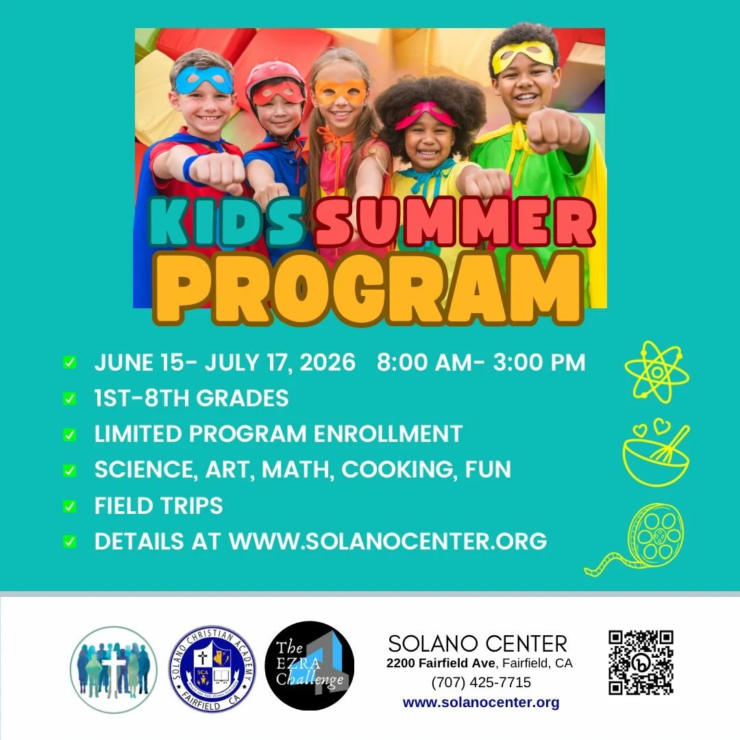 Summer is just a couple of months away! Our 5-week summer program is open to all, fun, educational, and limited space. Sign up now so you don&rsquo;t miss out. We accept the Solano Family Children&rsquo;s Services subsidy.
#summerschool #solanochrist