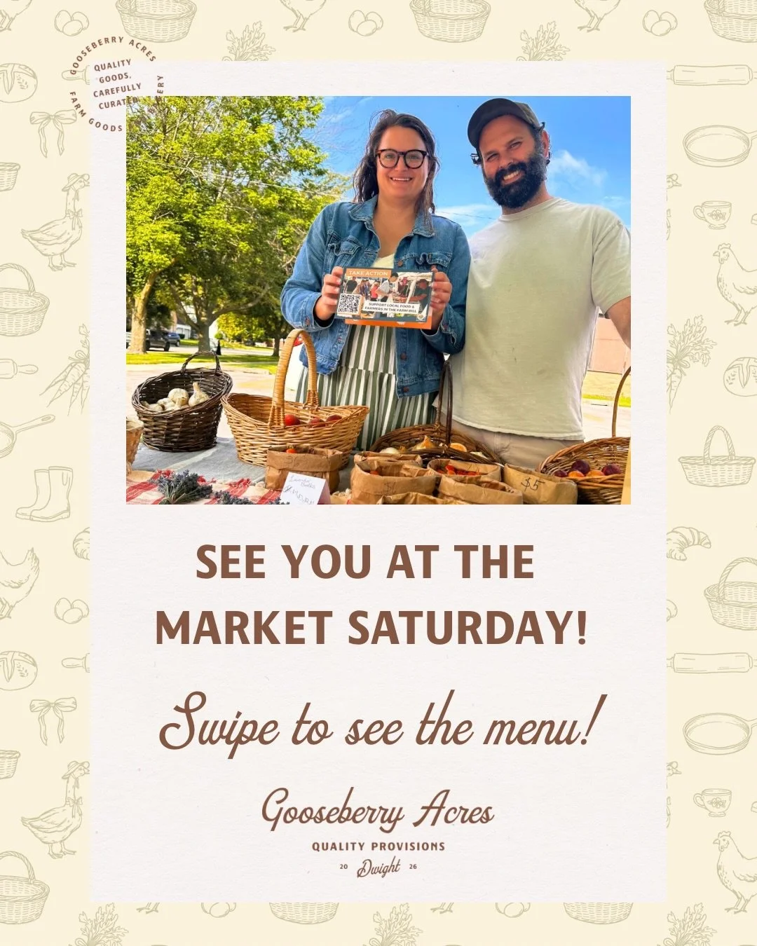 Late August is offering us lots of summer flavor. 🍅🌶️🌿 Even with all that rain, we&rsquo;ve finally dried out and have baskets of fresh veggies ready to share with you!

We&rsquo;re heading to the Dwight Saturday Market with a table full of what&r