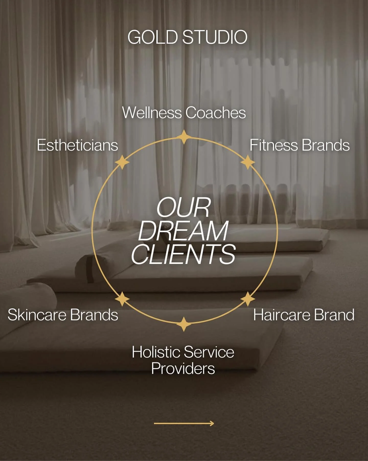 2024 is all about opportunities ✨

GOLD STUDIO had an incredible year discovering new businesses and working in different industries. This year we really want to focus on working with beauty, wellness and lifestyle brands. 

As a creative agency offe