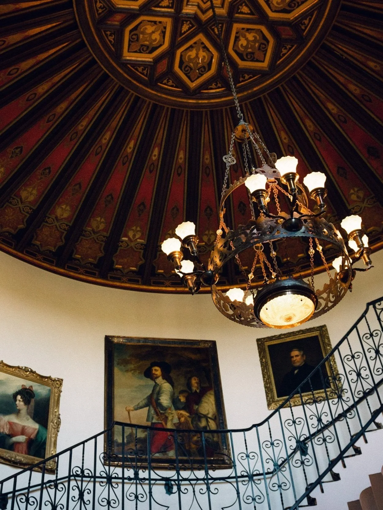 The hand-painted Rotunda ceiling