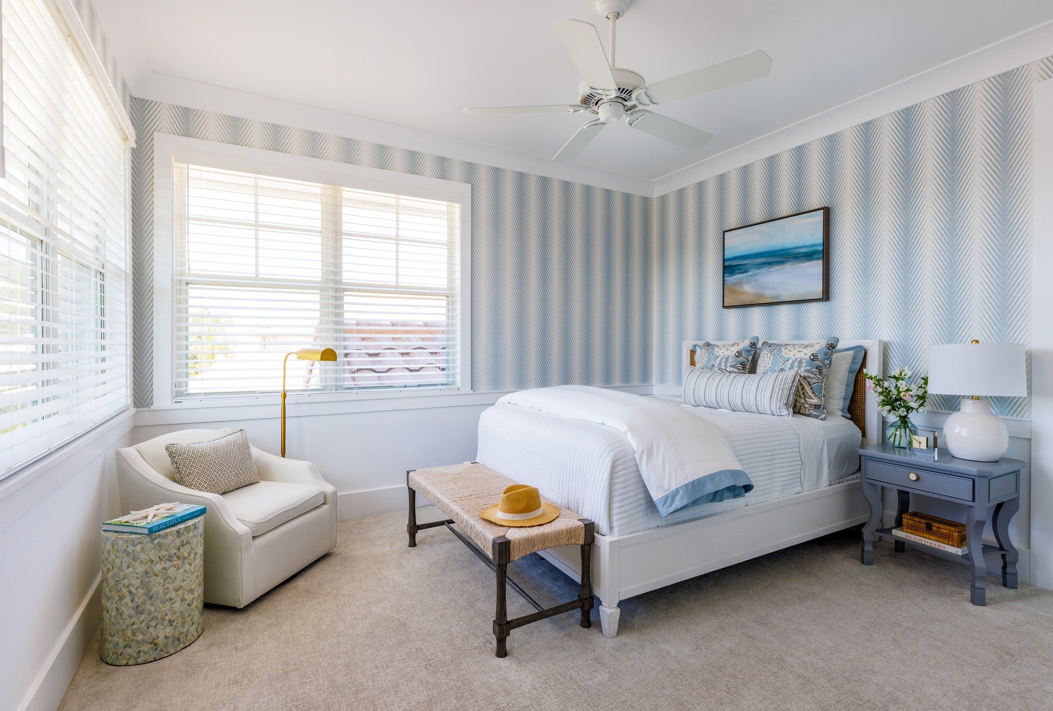 Bright and breezy 🌟 Step into this light and airy guest bedroom, designed with a coastal touch. Isn't it just the perfect welcoming retreat? Who wouldn't want to stay here? 

#GuestRoomGoals #bedroomdesign #melissabristowinteriors #coastalvibes #coa