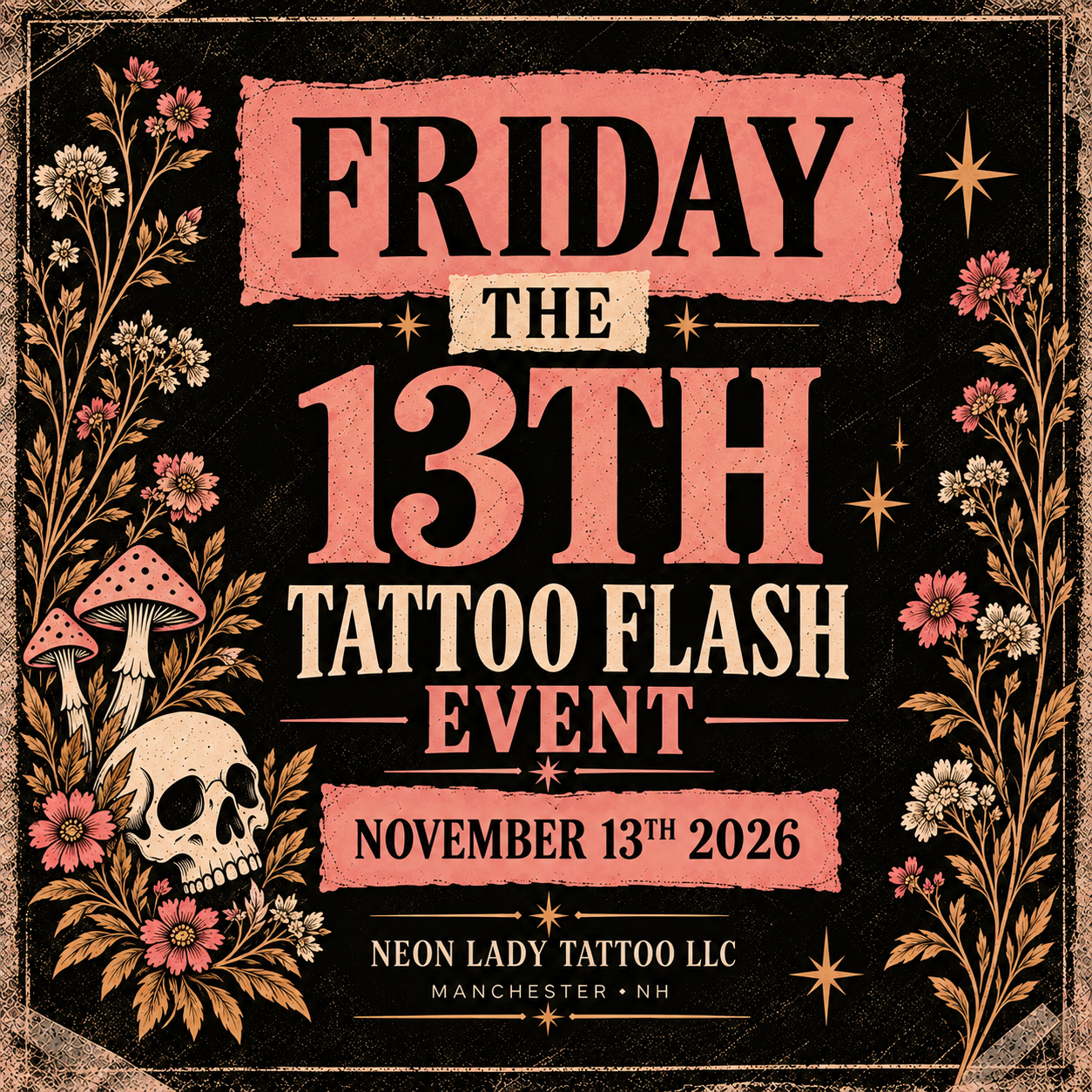 Friday the 13th Tattoo Flash Event