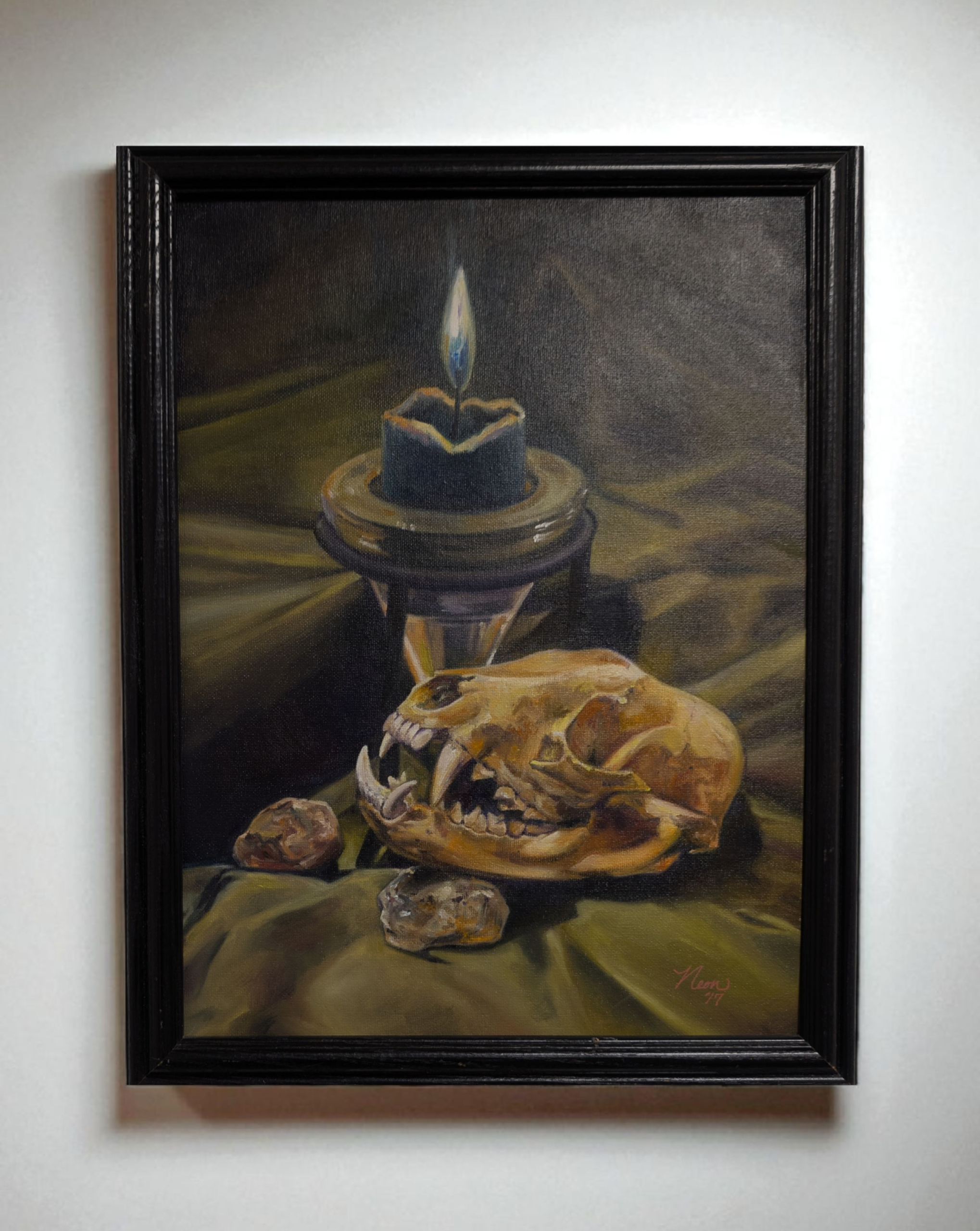 SKULL & CANDLE - OIL ON CANVAS
