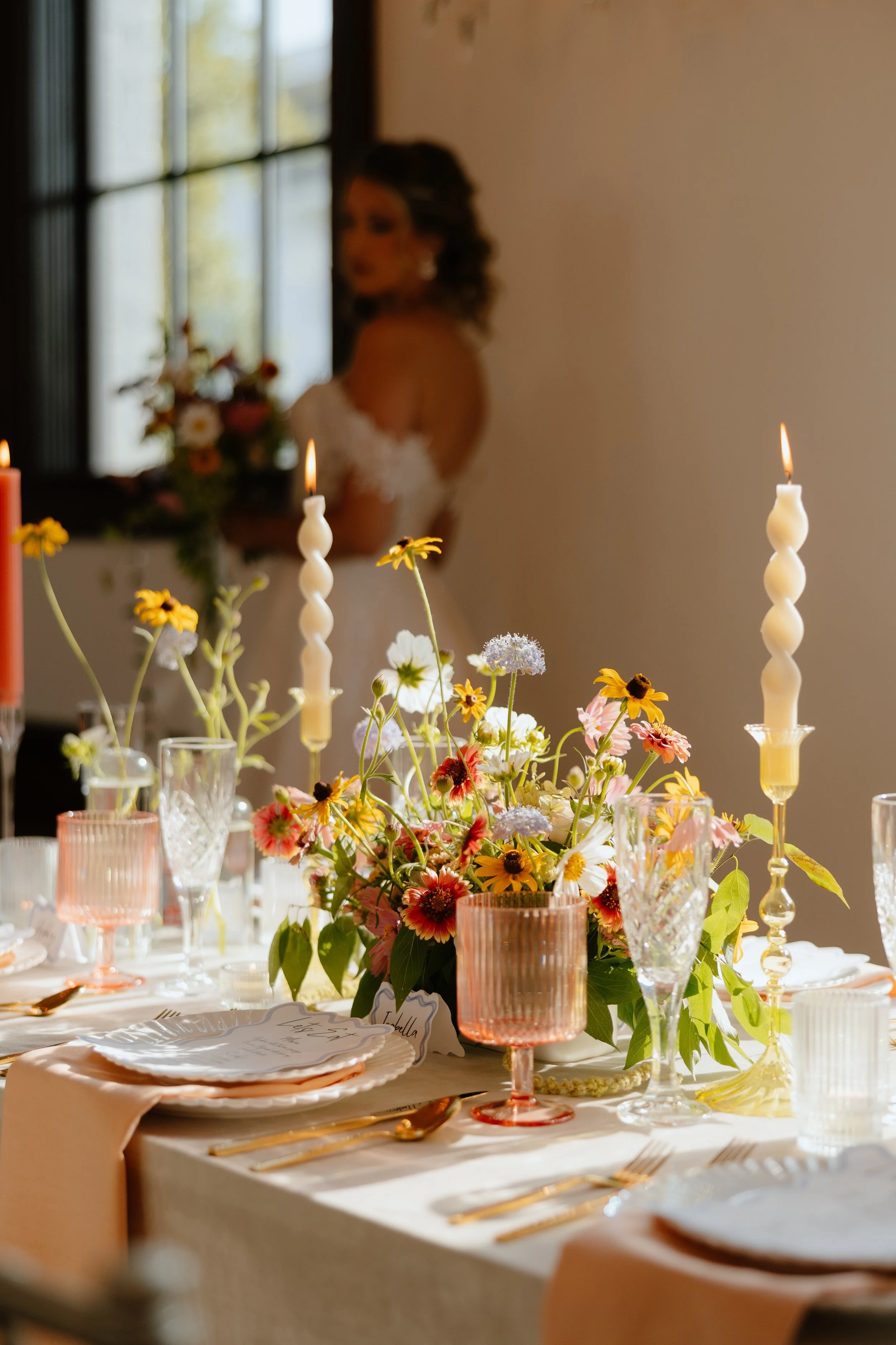 Colorful wedding centerpiece