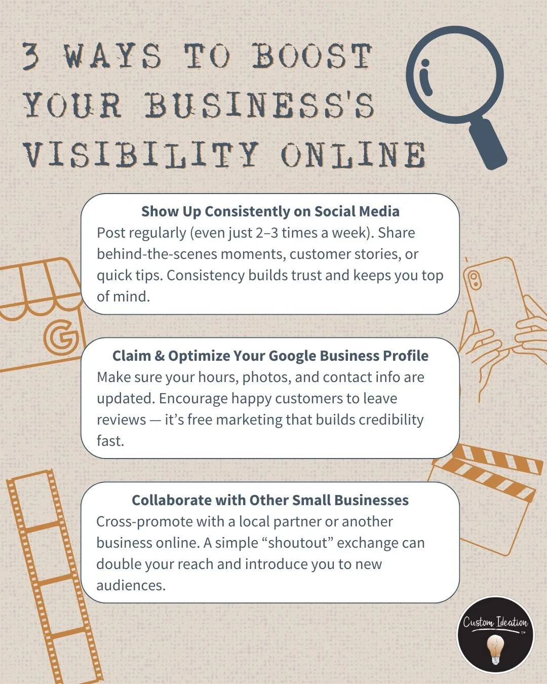 💡 Your business can&rsquo;t grow if people don&rsquo;t know you exist.

Online visibility isn&rsquo;t just about getting likes; it&rsquo;s about being findable, memorable, and trusted where your customers already spend their time.

Whether you&rsquo
