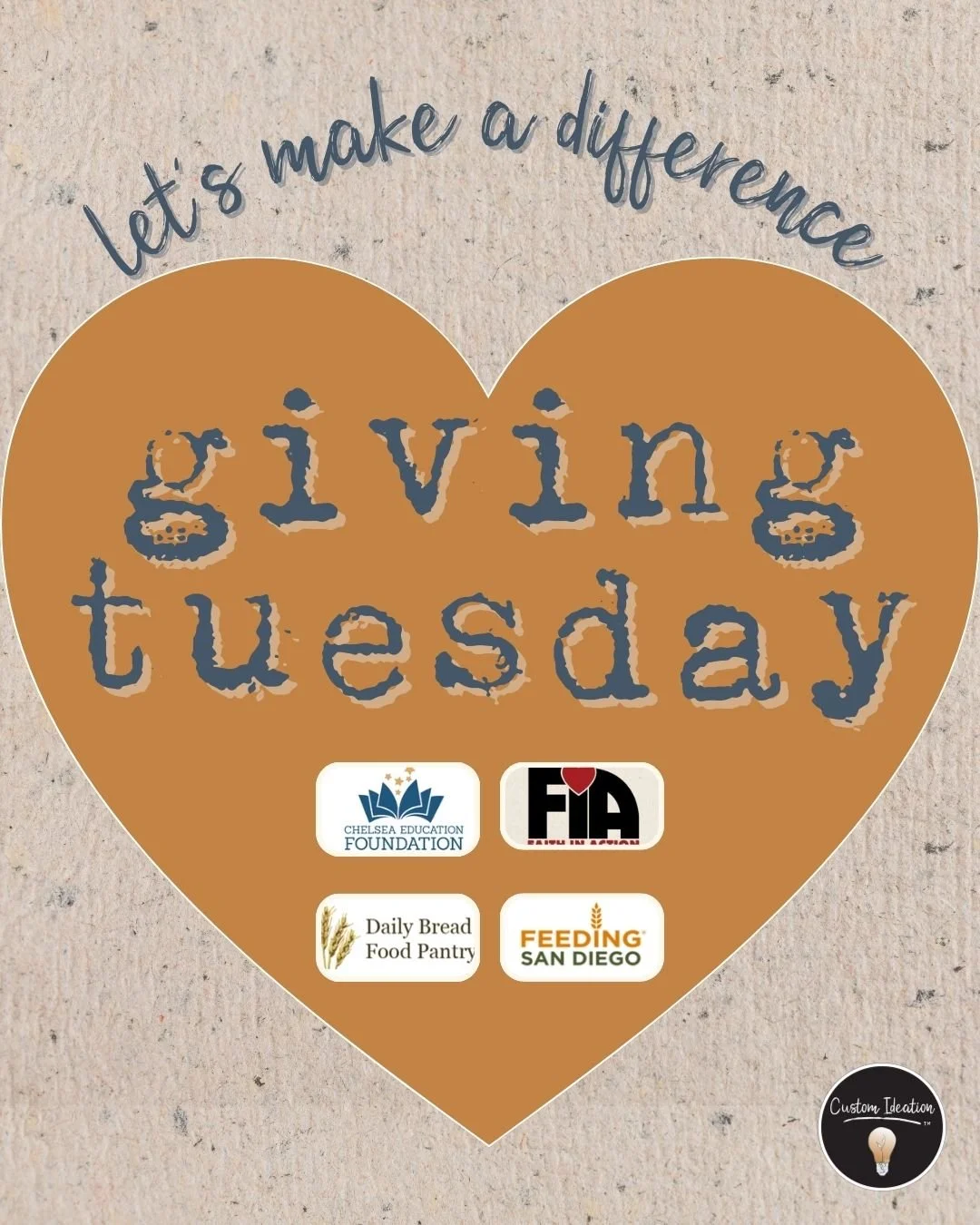 On this #GivingTuesday, we&rsquo;re reflecting on the power of compassion and community. The Custom Ideation team is proud to support organizations whose missions make a difference in the local communities where we live and work.

🎓 @chelseaeducatio